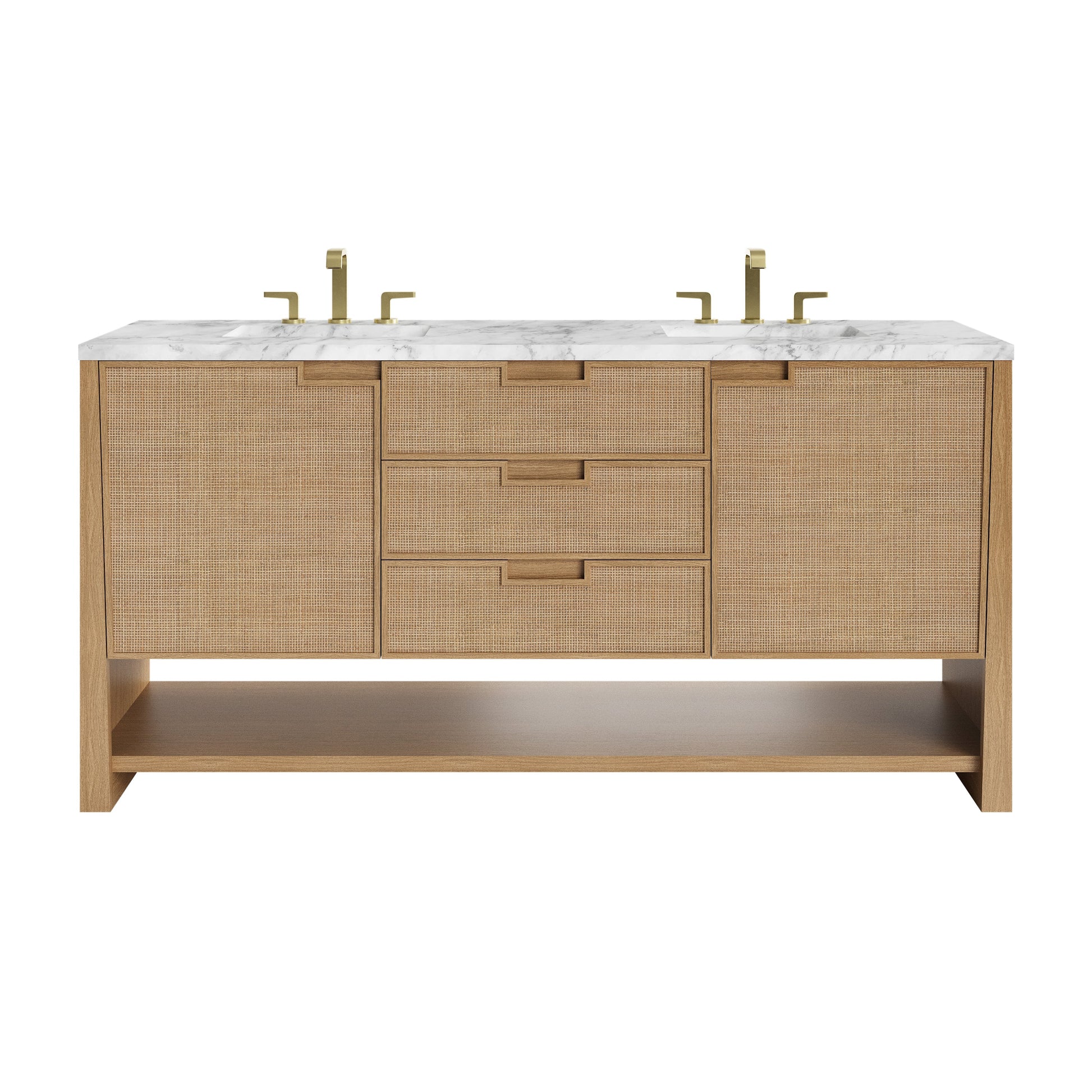 Seaside Oak / Carrara White - 3 Faucet Holes