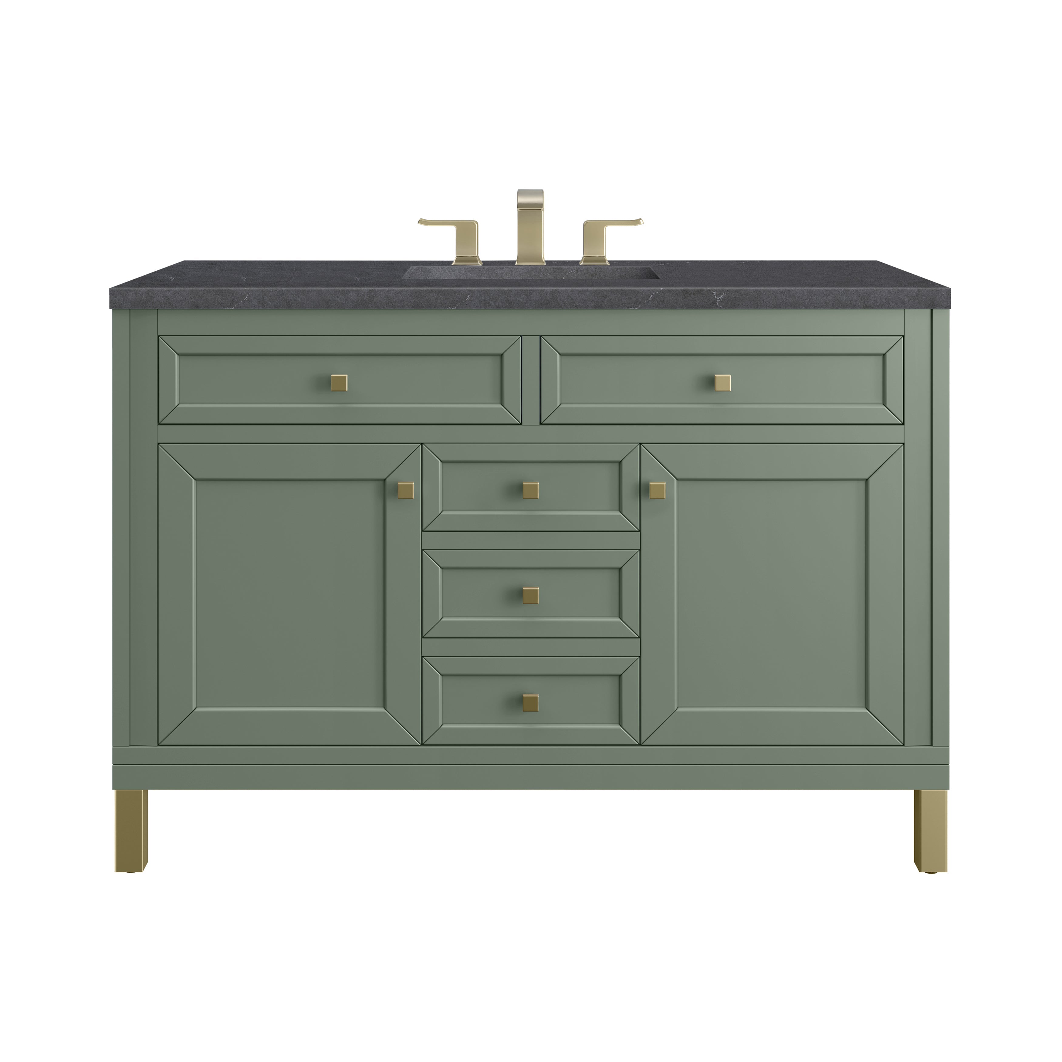 Smokey Celadon / Charcoal Soapstone - 3 Faucet Holes