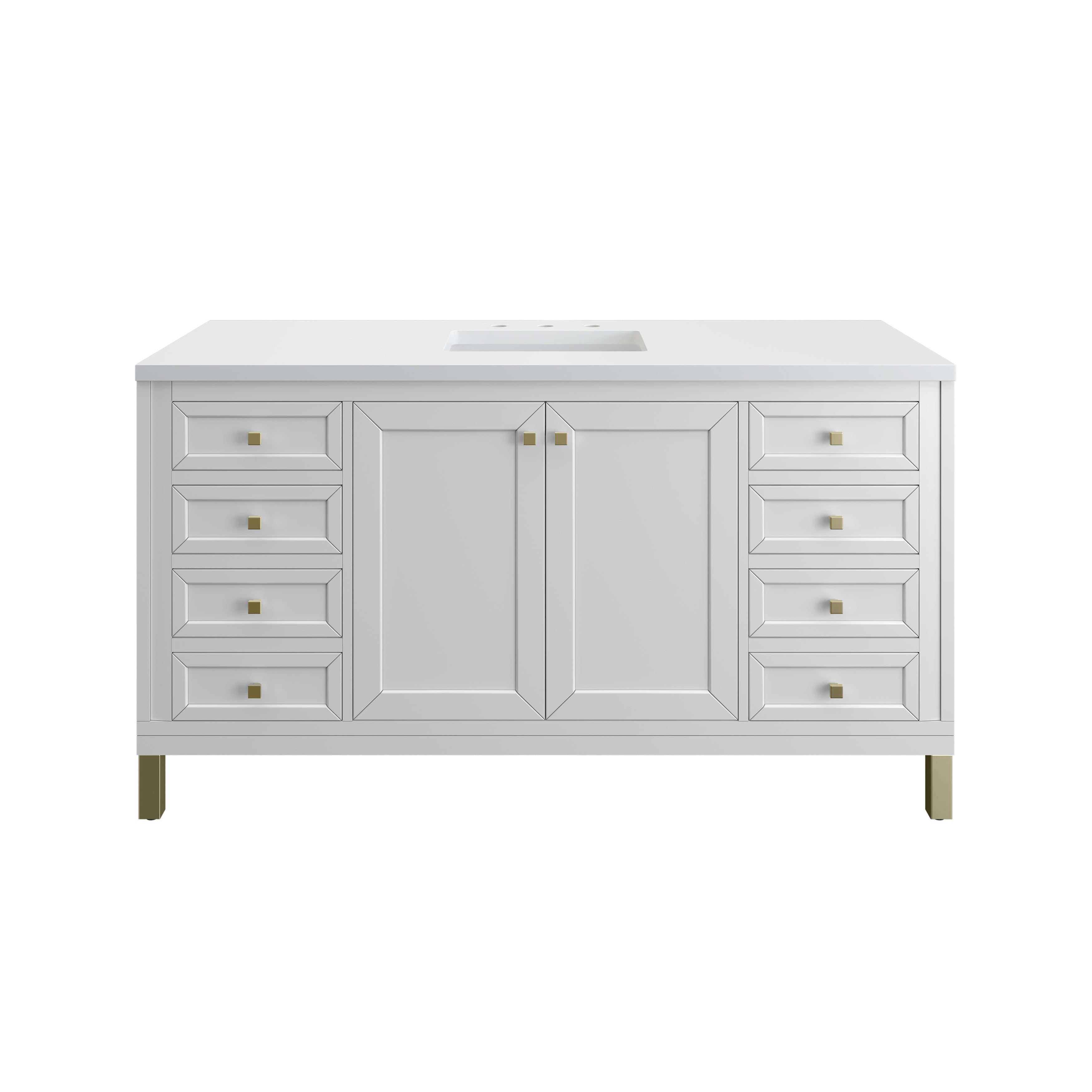 Glossy White / White Zeus - 3 Faucet Holes