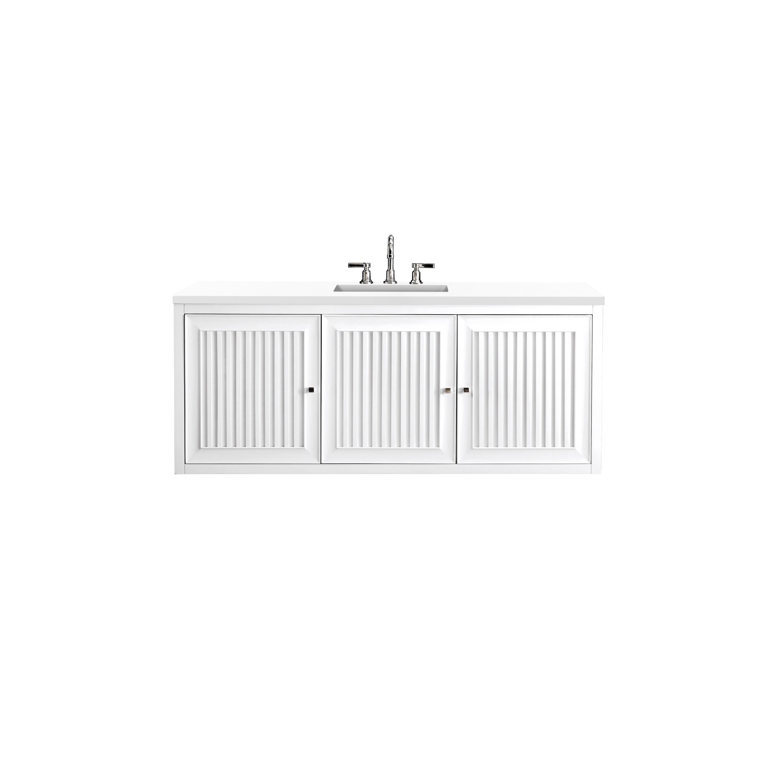 Glossy White / White Zeus - 3 Faucet Holes