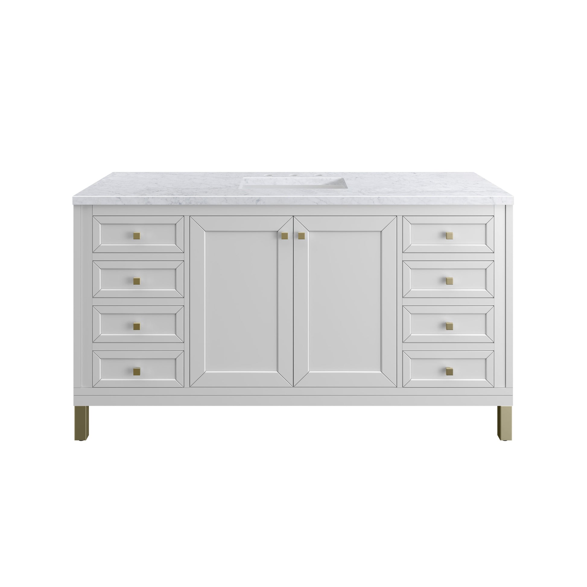 Glossy White / Carrara White - 3 Faucet Holes
