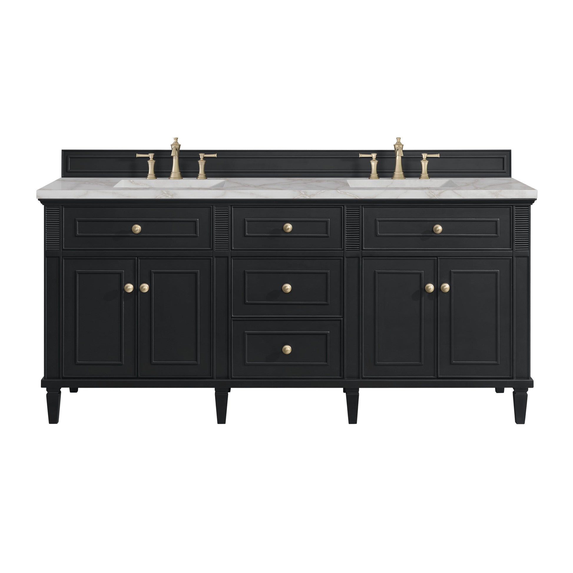 Black Onyx / Victorian Silver - 3 Faucet Holes