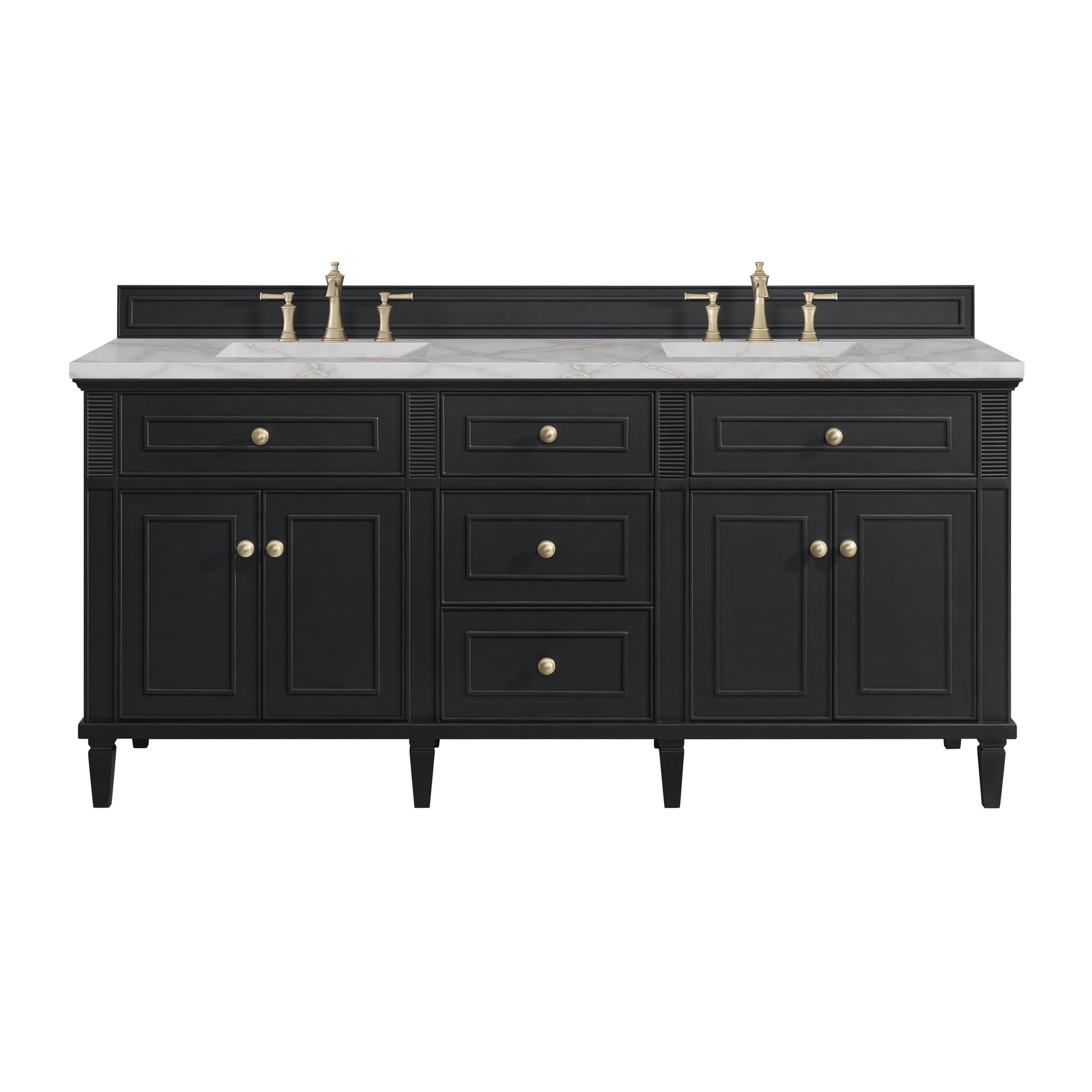 Black Onyx / Victorian Silver - 3 Faucet Holes