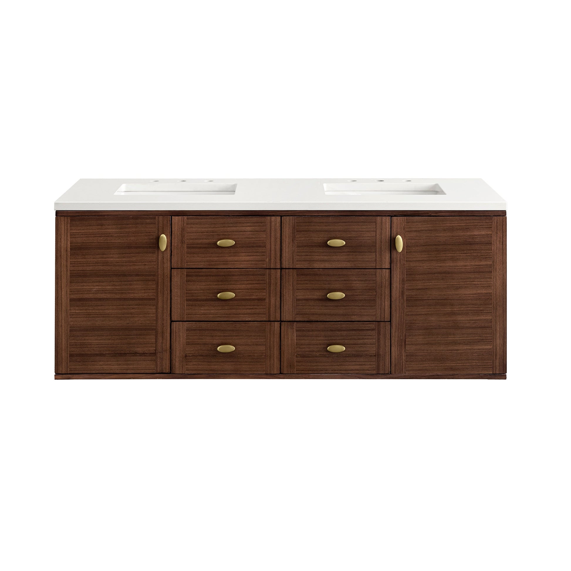 Mid-Century Walnut / White Zeus - 3 Faucet Holes