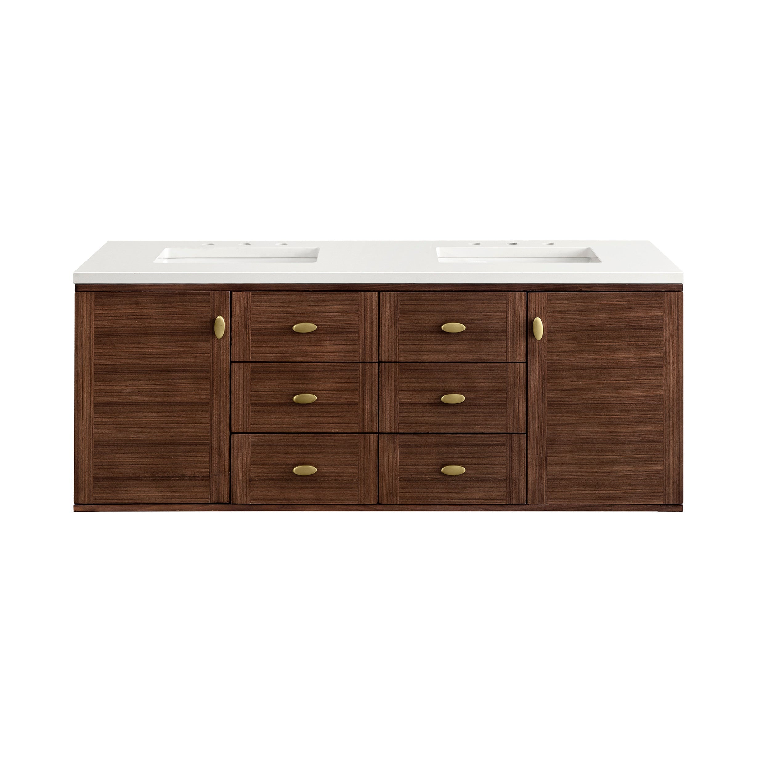 Mid-Century Walnut / White Zeus - 3 Faucet Holes