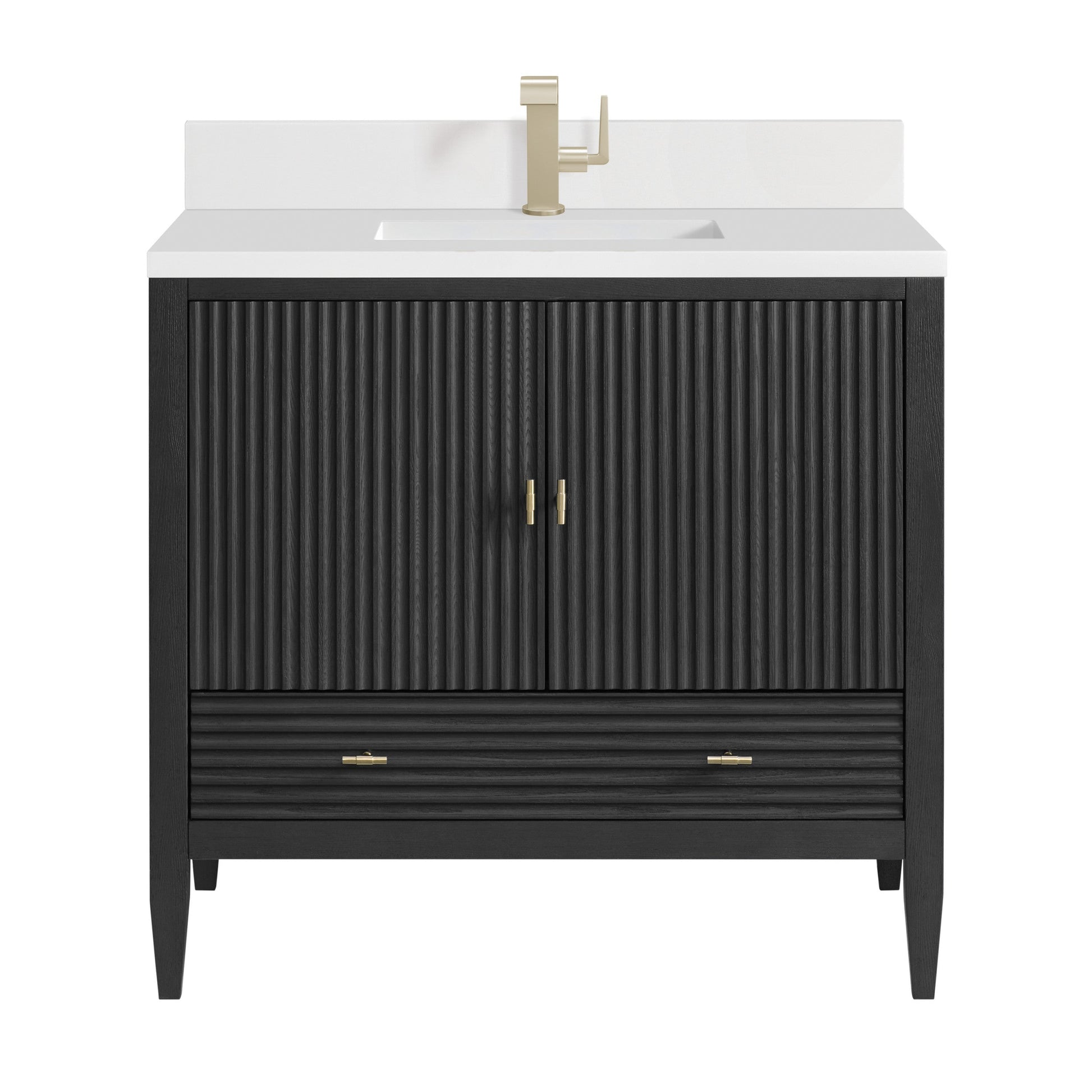 Carbon Oak / White Zeus - 1 Faucet Hole