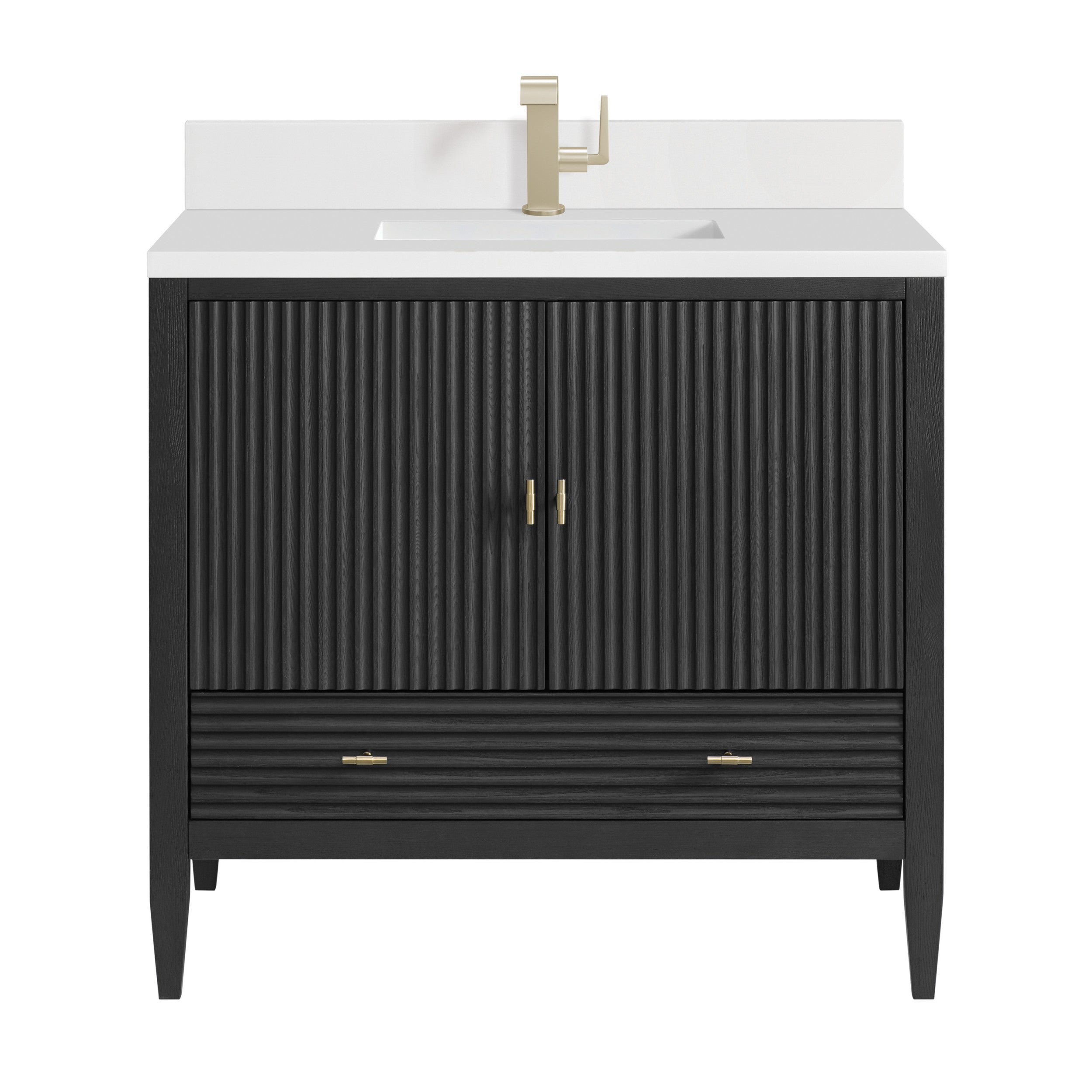 Carbon Oak / White Zeus - 1 Faucet Hole