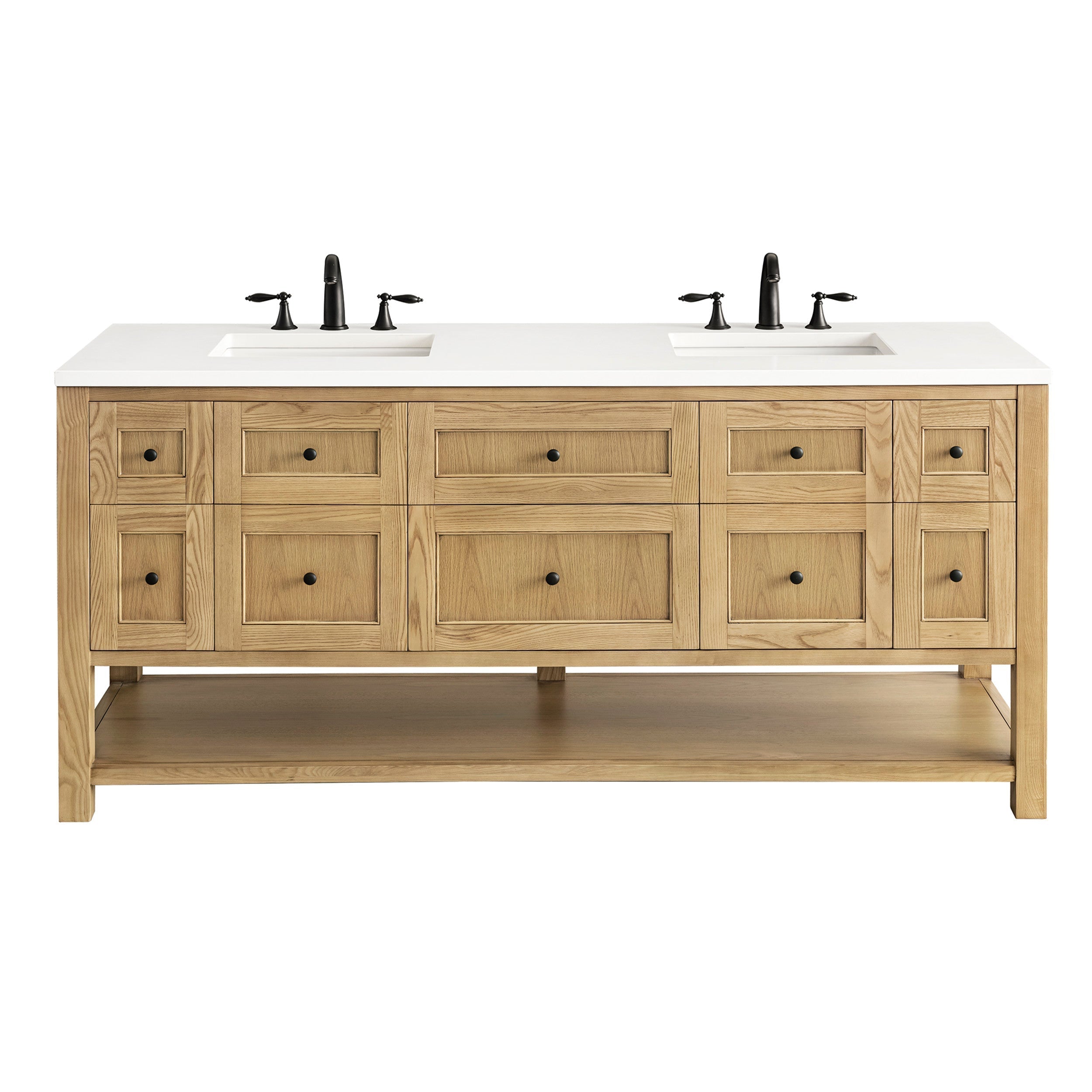 Light Natural Oak / White Zeus - 3 Faucet Holes