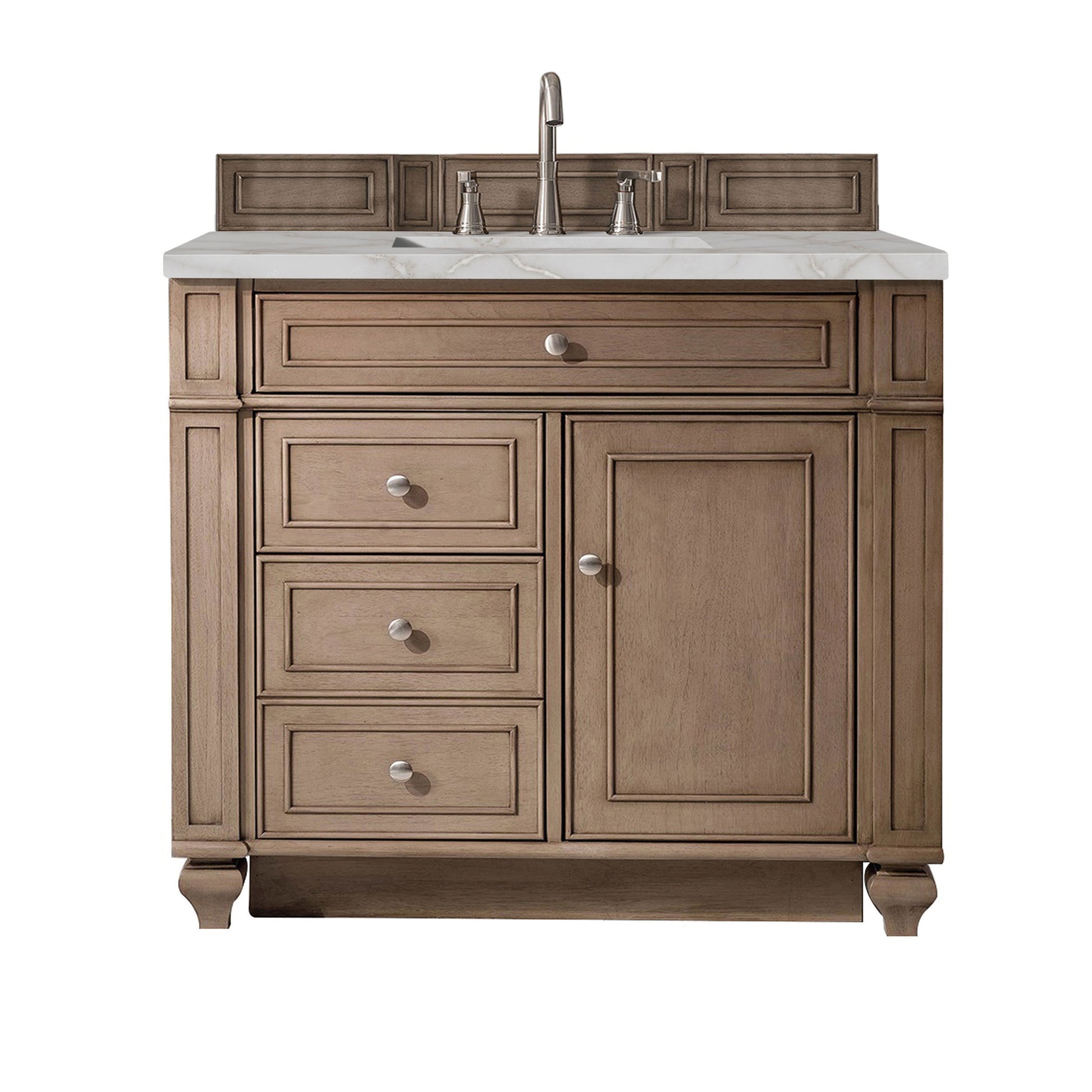 Whitewashed Walnut / Victorian Silver - 3 Faucet Holes