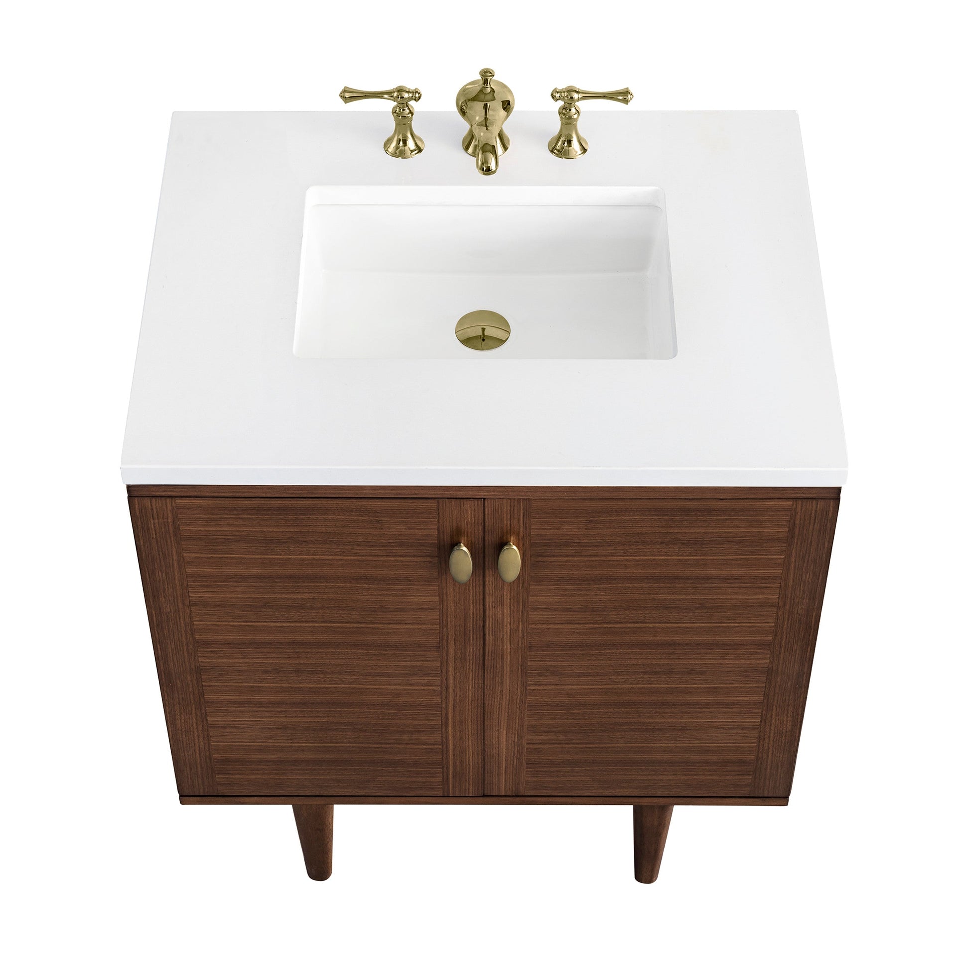 Mid-Century Walnut / White Zeus - 3 Faucet Holes