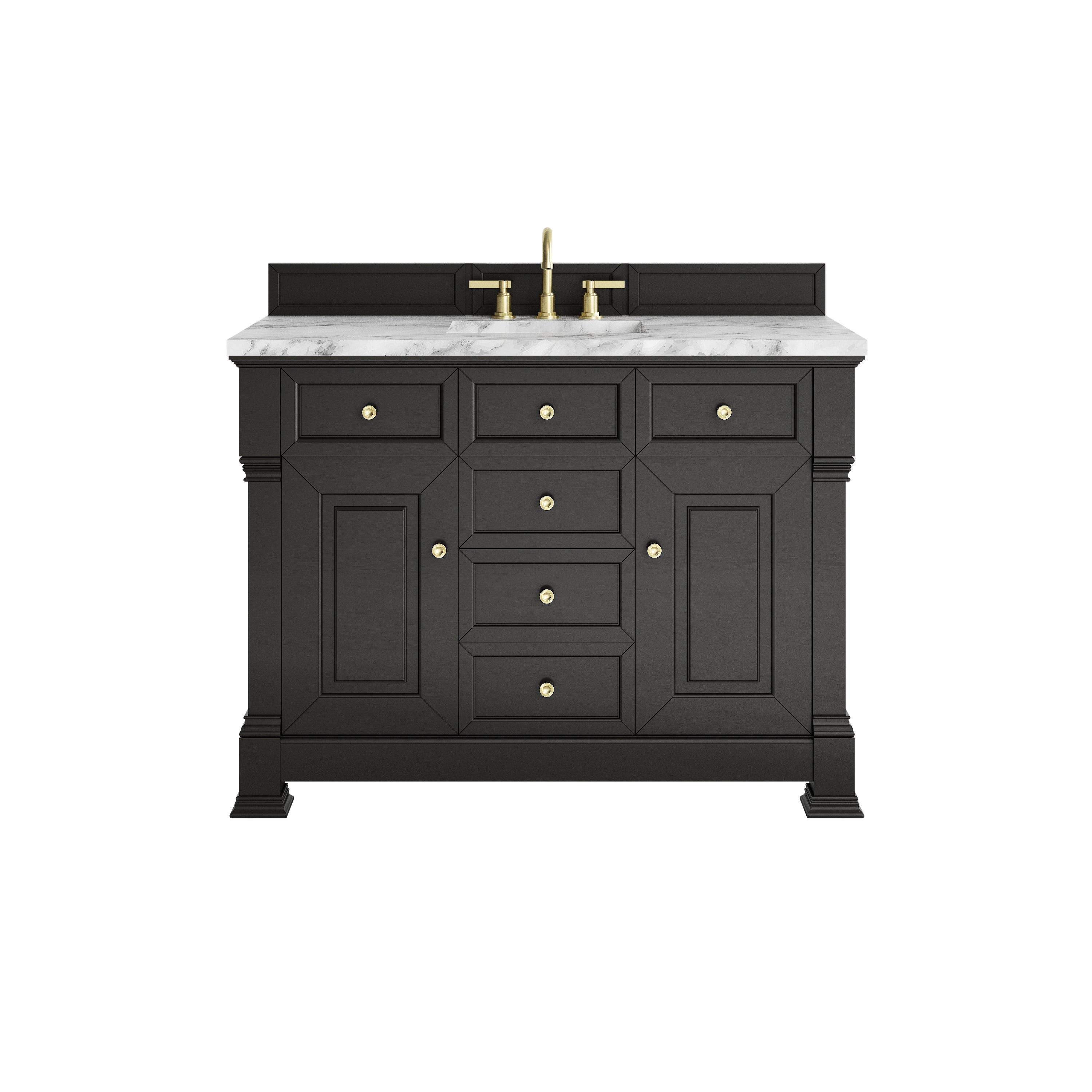 Black Onyx / Carrara White - 3 Faucet Holes