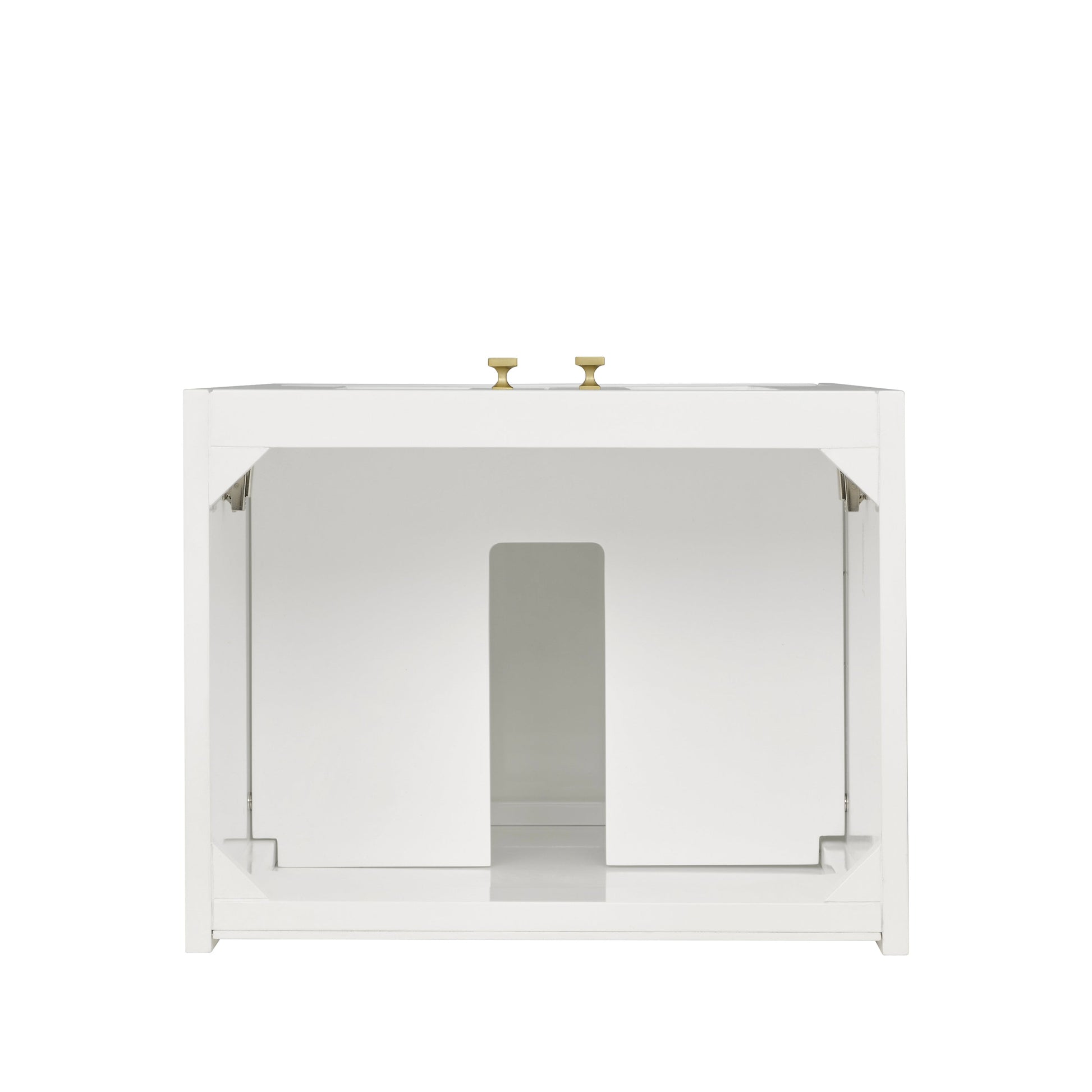 Glossy White / Champagne Brass