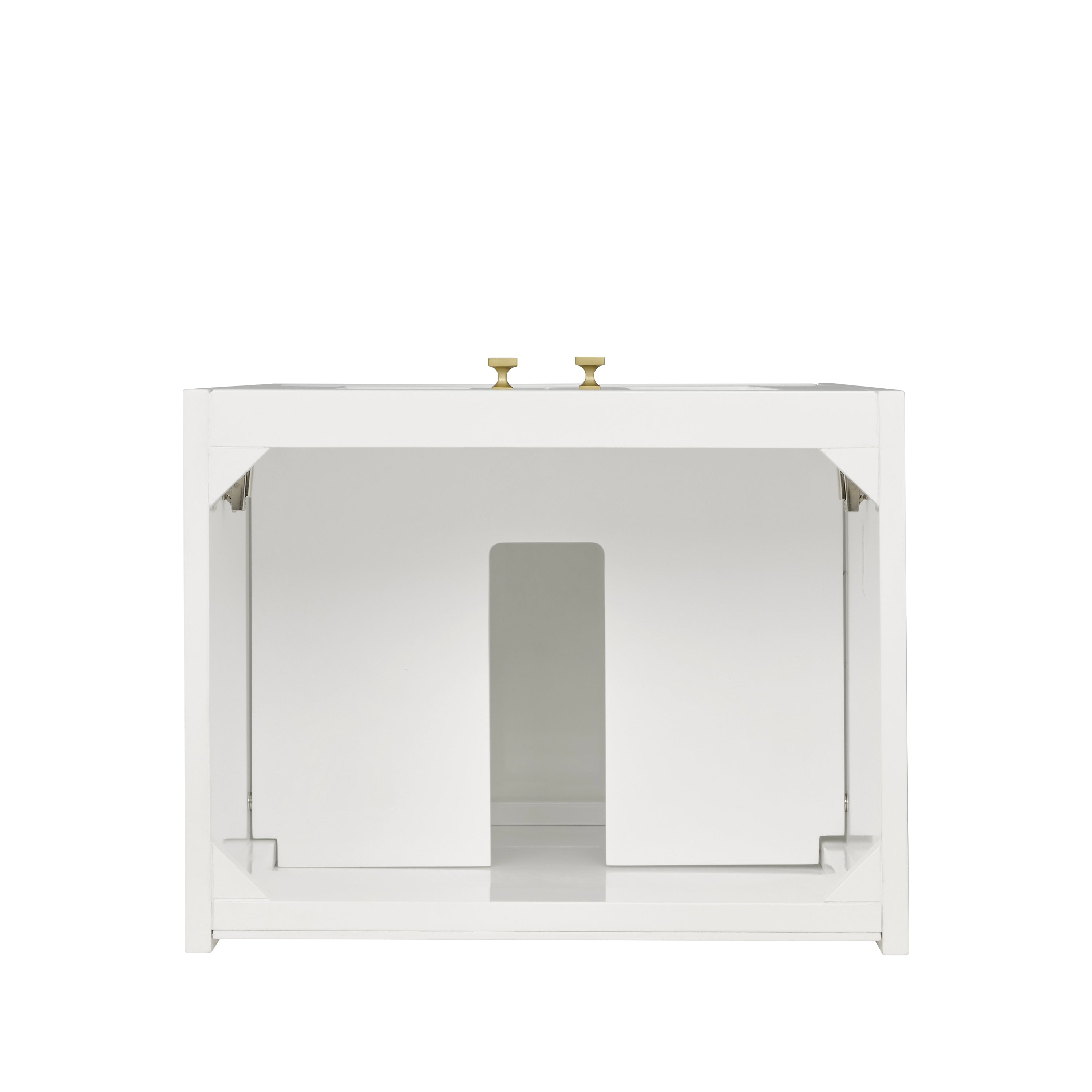 Glossy White / Champagne Brass