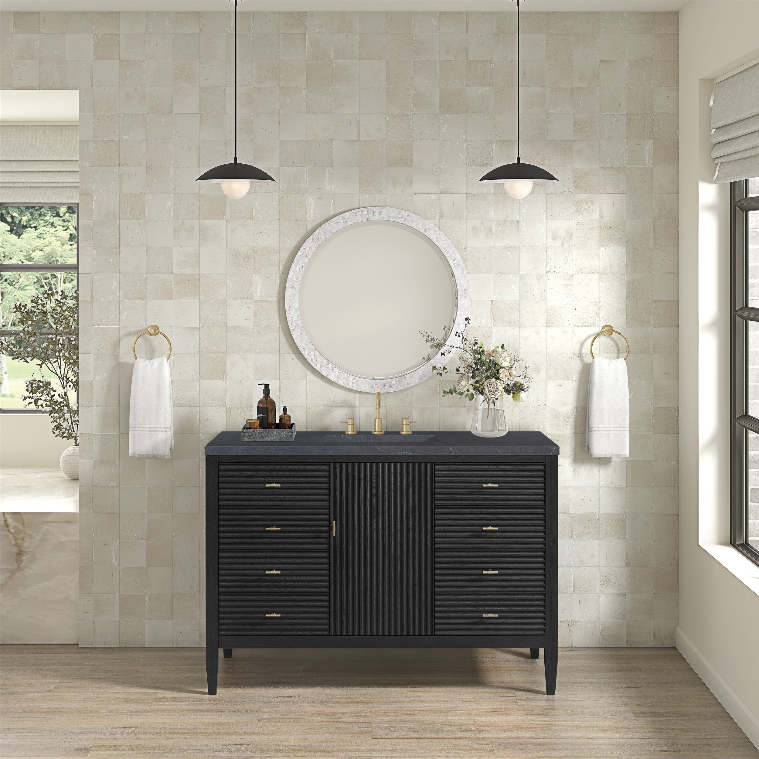 Carbon Oak / Charcoal Soapstone - 3 Faucet Holes