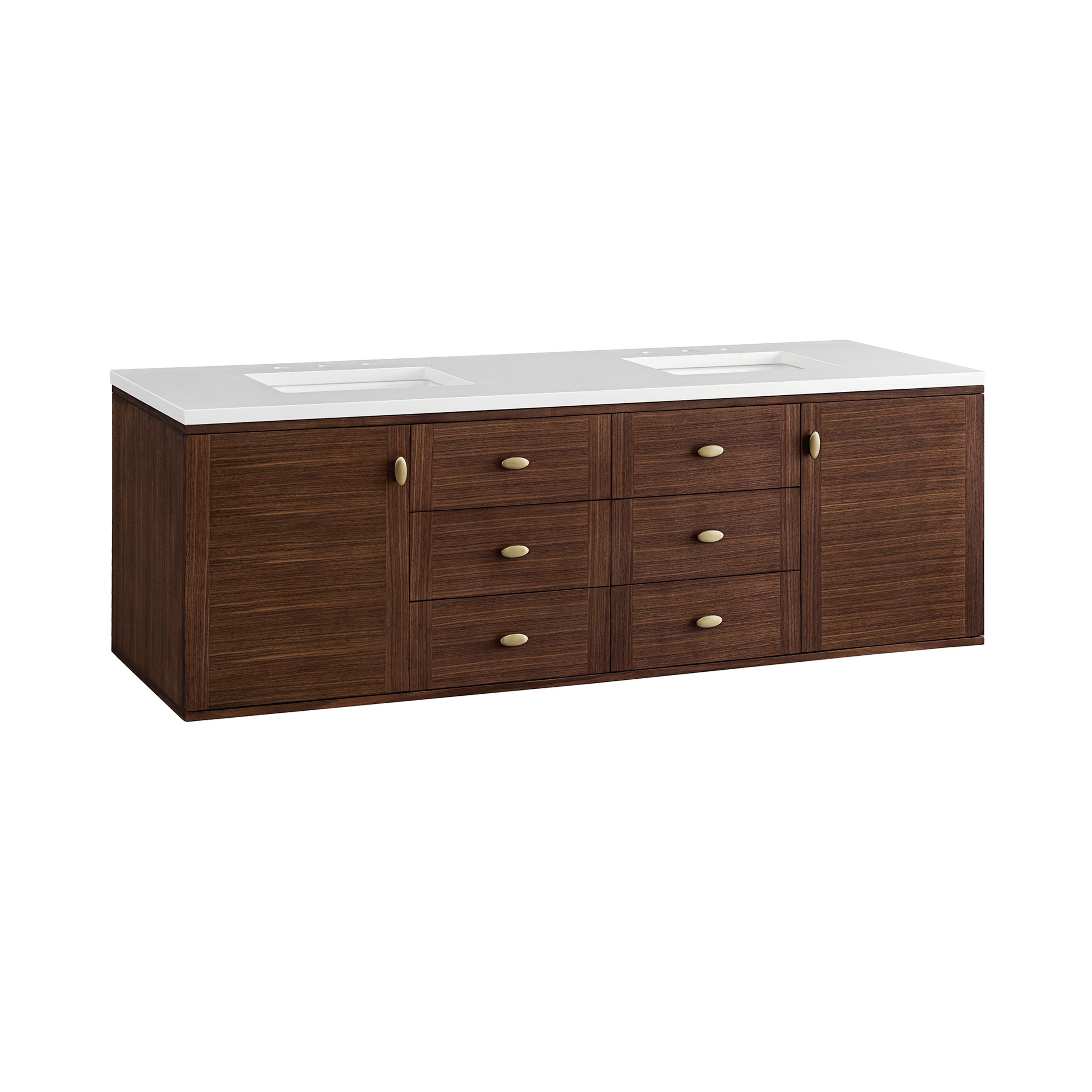Mid-Century Walnut / White Zeus - 3 Faucet Holes