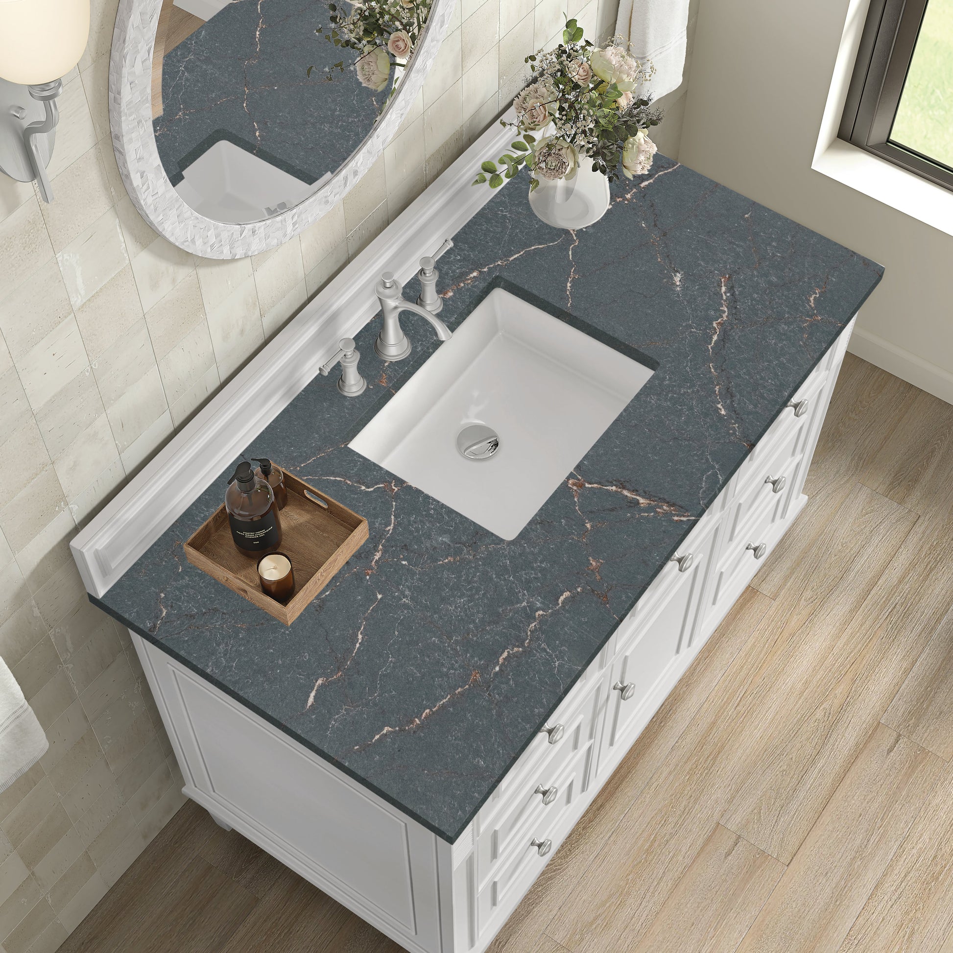 Bright White / Parisien Bleu - 3 Faucet Holes