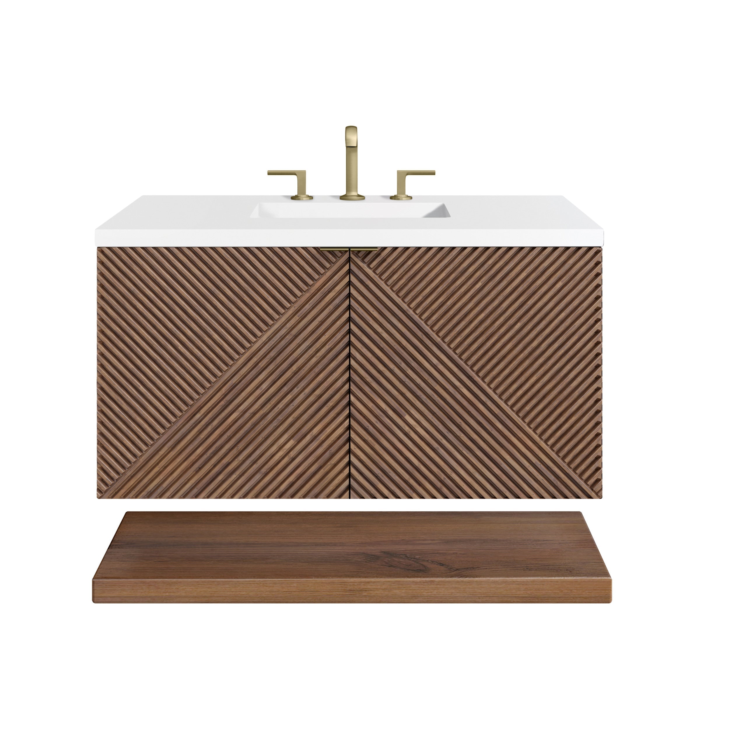 Chestnut / White Zeus - 3 Faucet Holes
