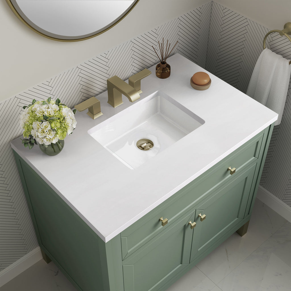 Smokey Celadon / White Zeus - 3 Faucet Holes