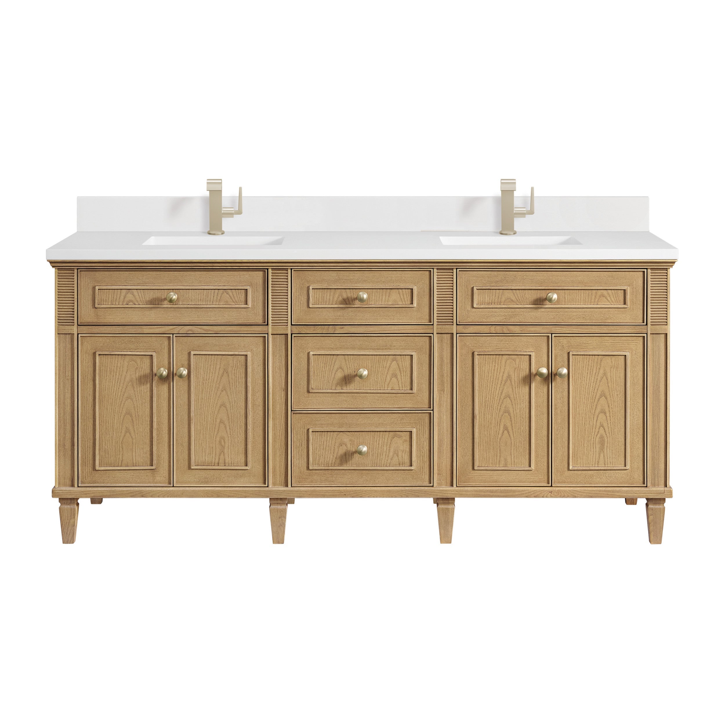Light Natural Oak / White Zeus - 1 Faucet Hole