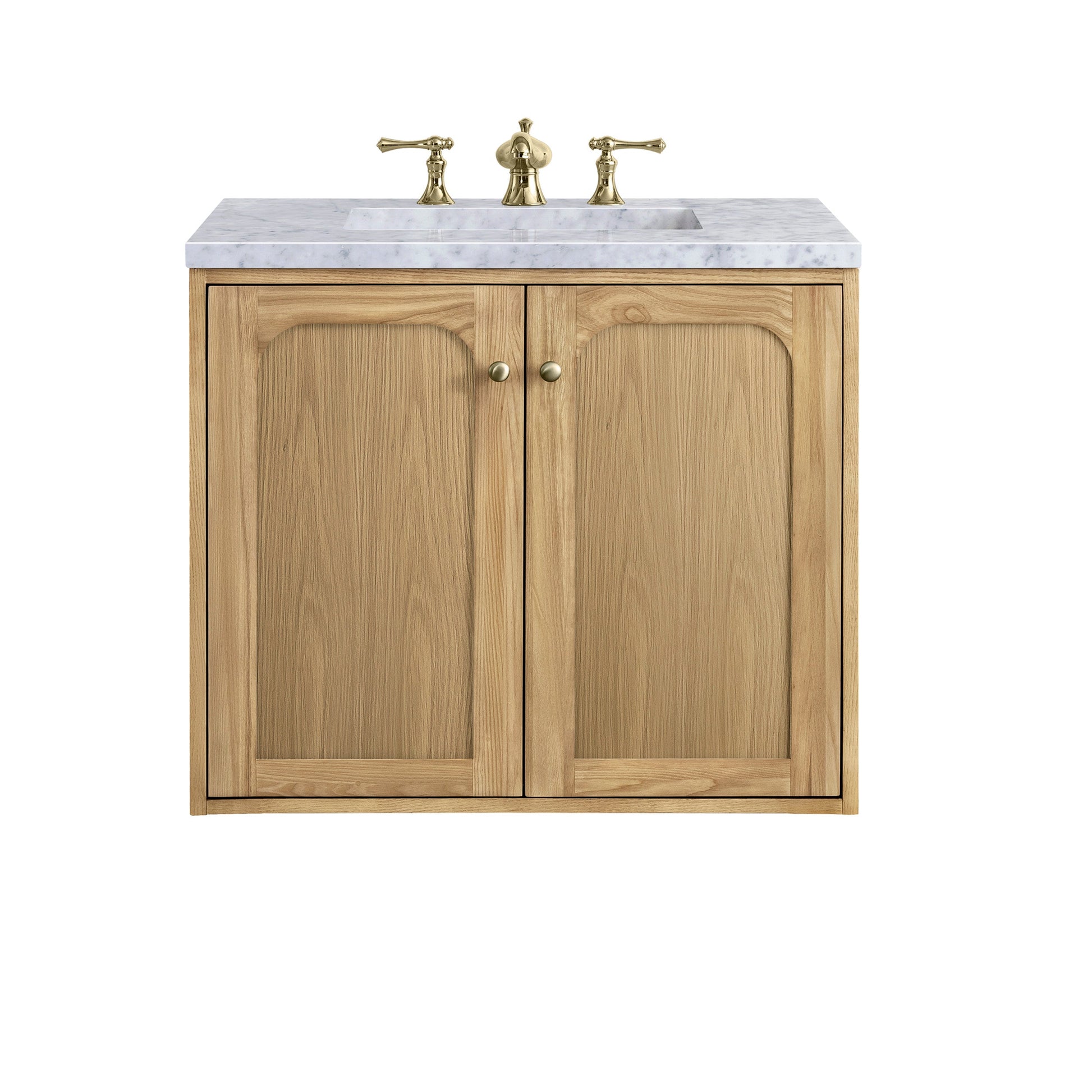 Light Natural Oak / Carrara White - 3 Faucet Holes