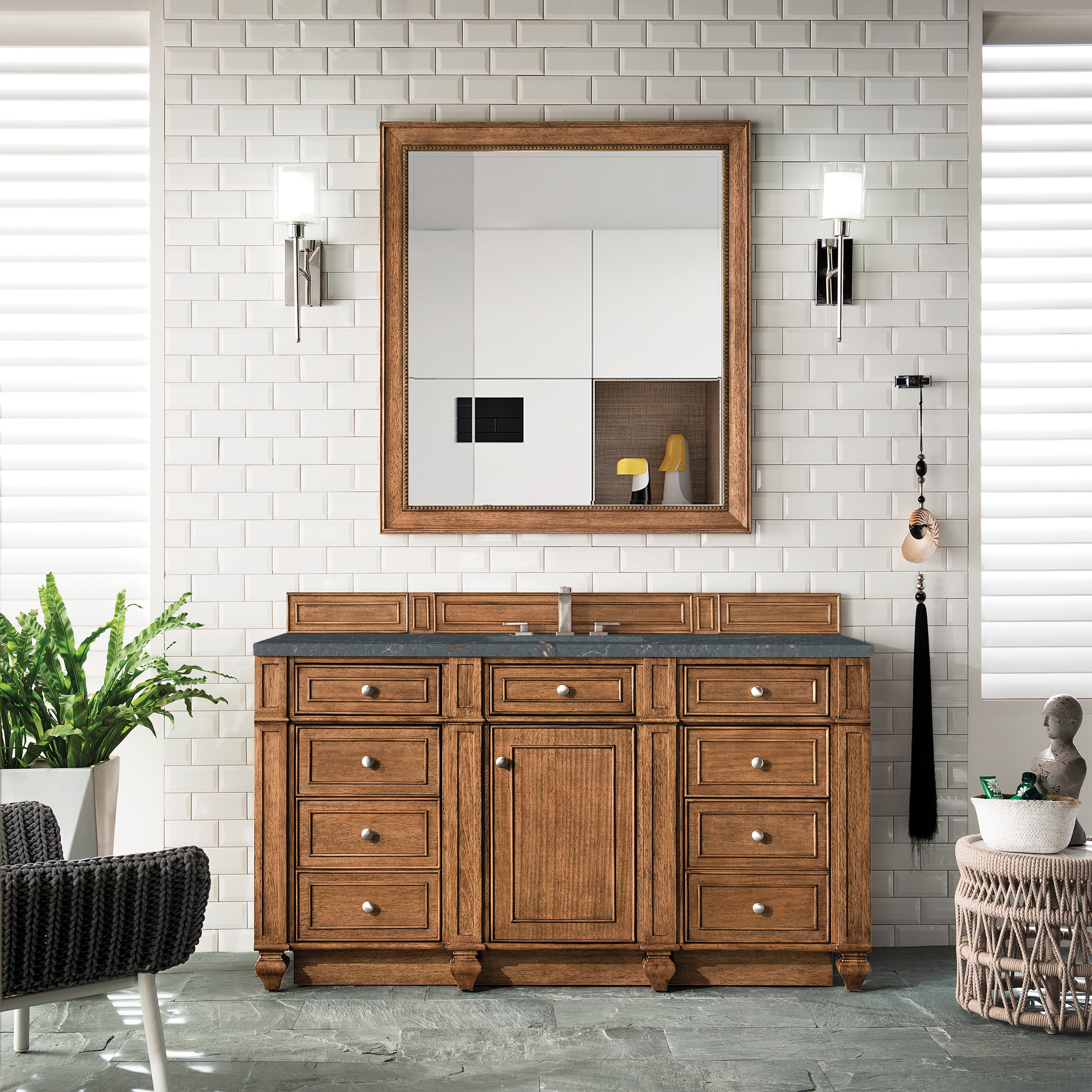 Saddle Brown / Parisien Bleu - 3 Faucet Holes