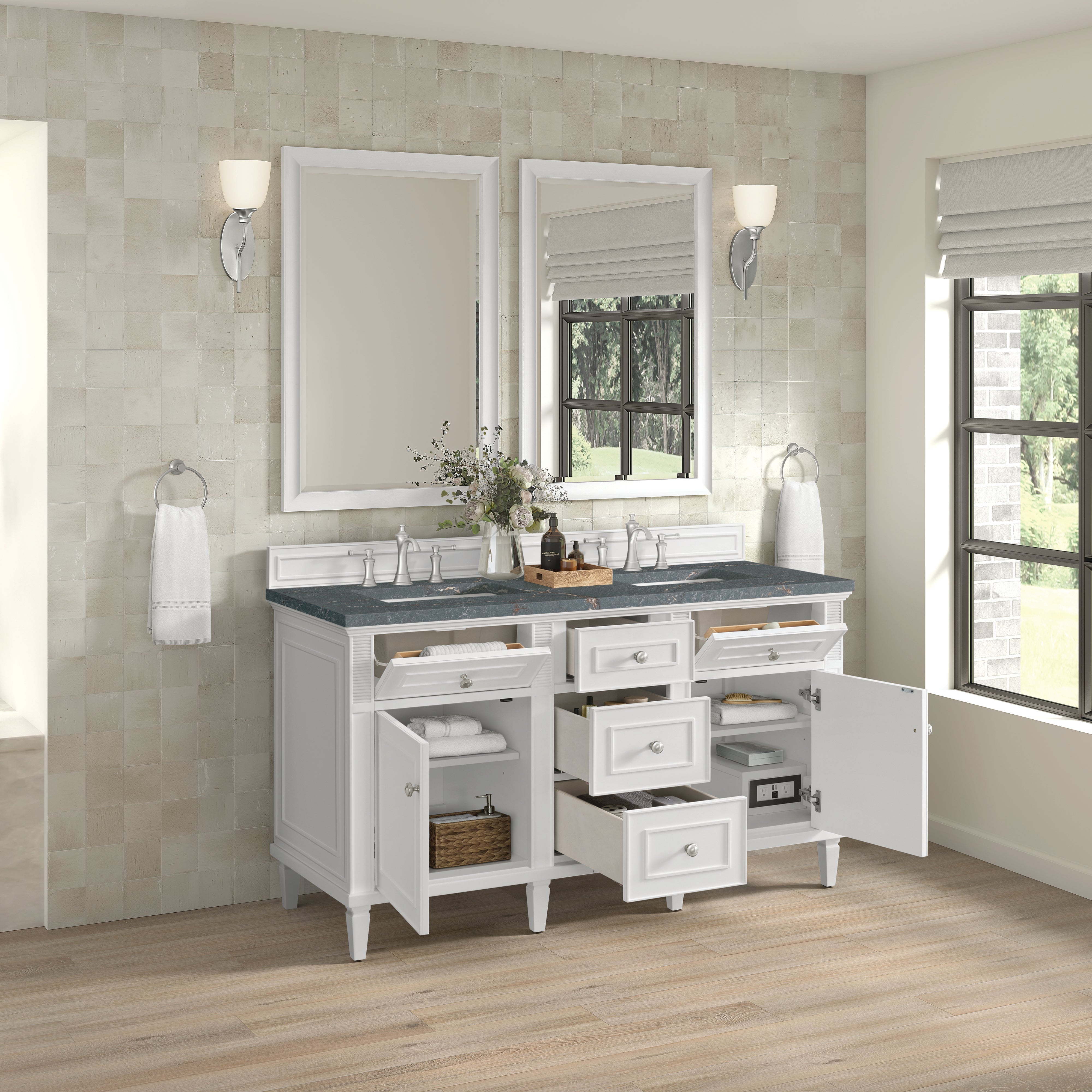 Bright White / Parisien Bleu - 3 Faucet Holes
