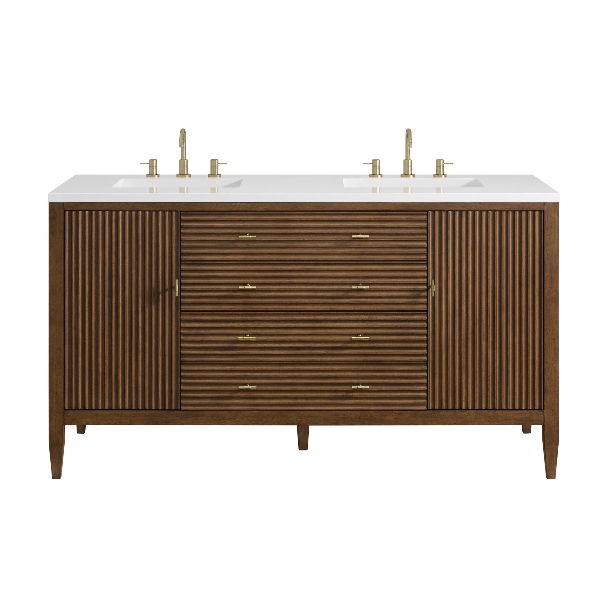 Mid-Century Walnut / White Zeus - 3 Faucet Holes