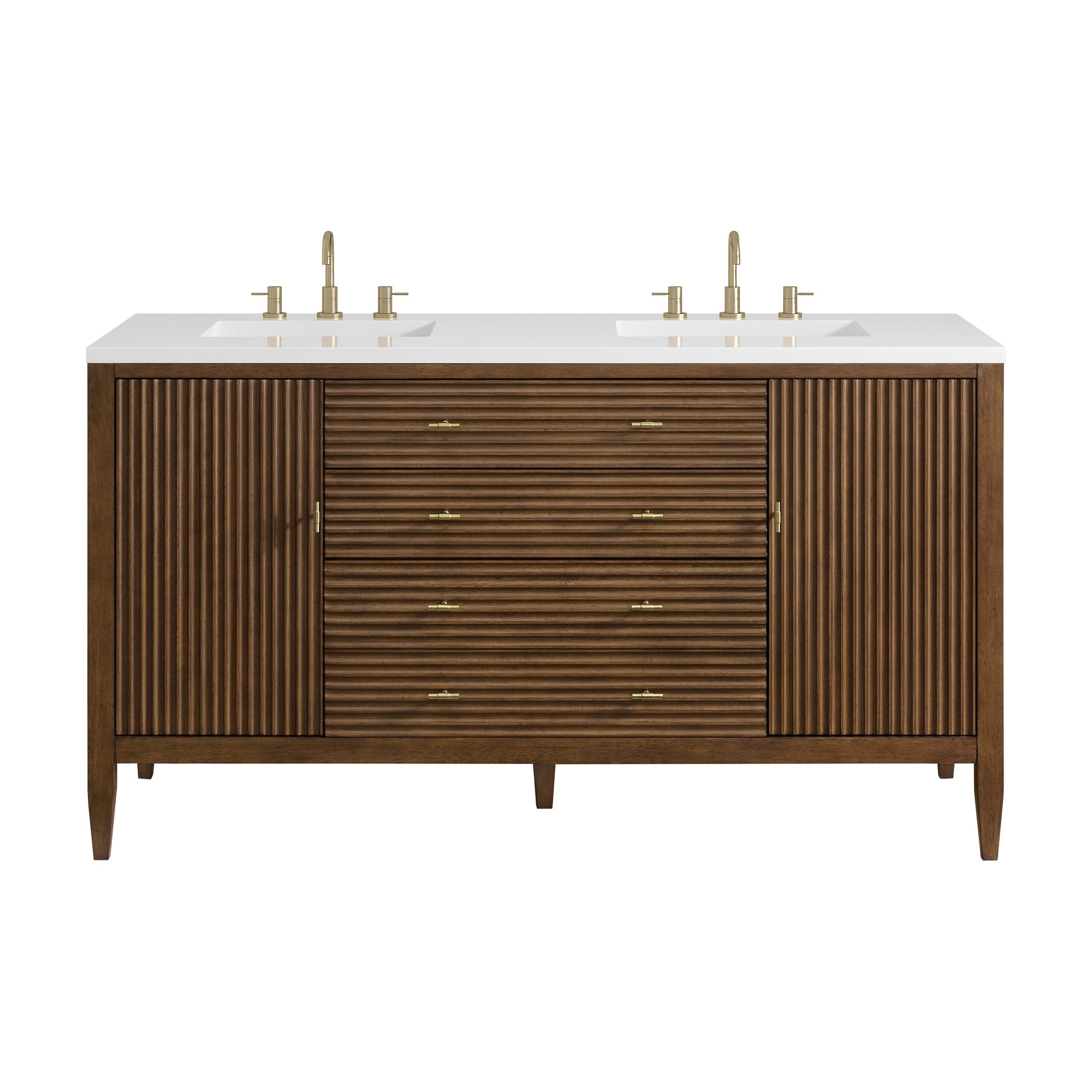 Mid-Century Walnut / White Zeus - 3 Faucet Holes