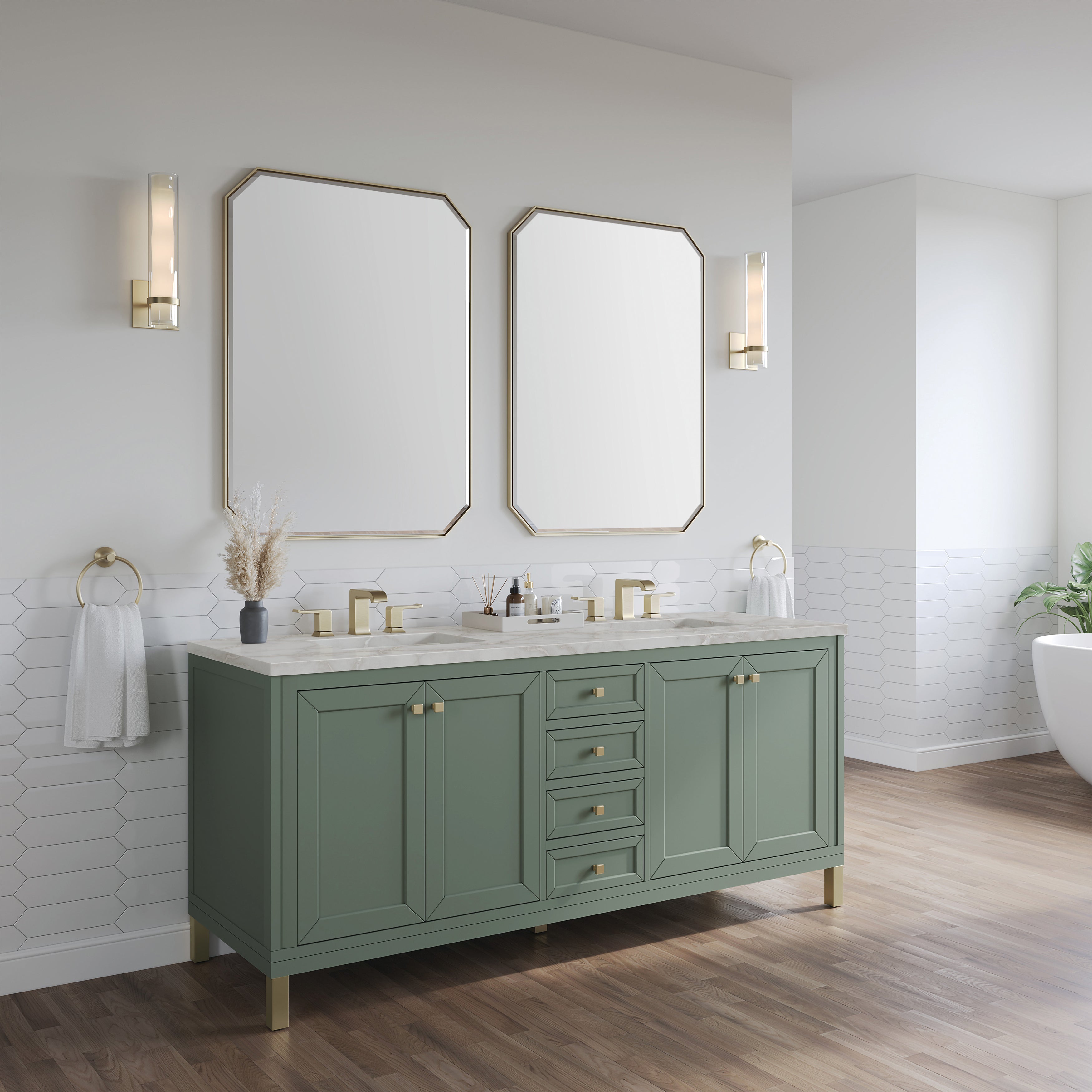 Smokey Celadon / Victorian Silver - 3 Faucet Holes