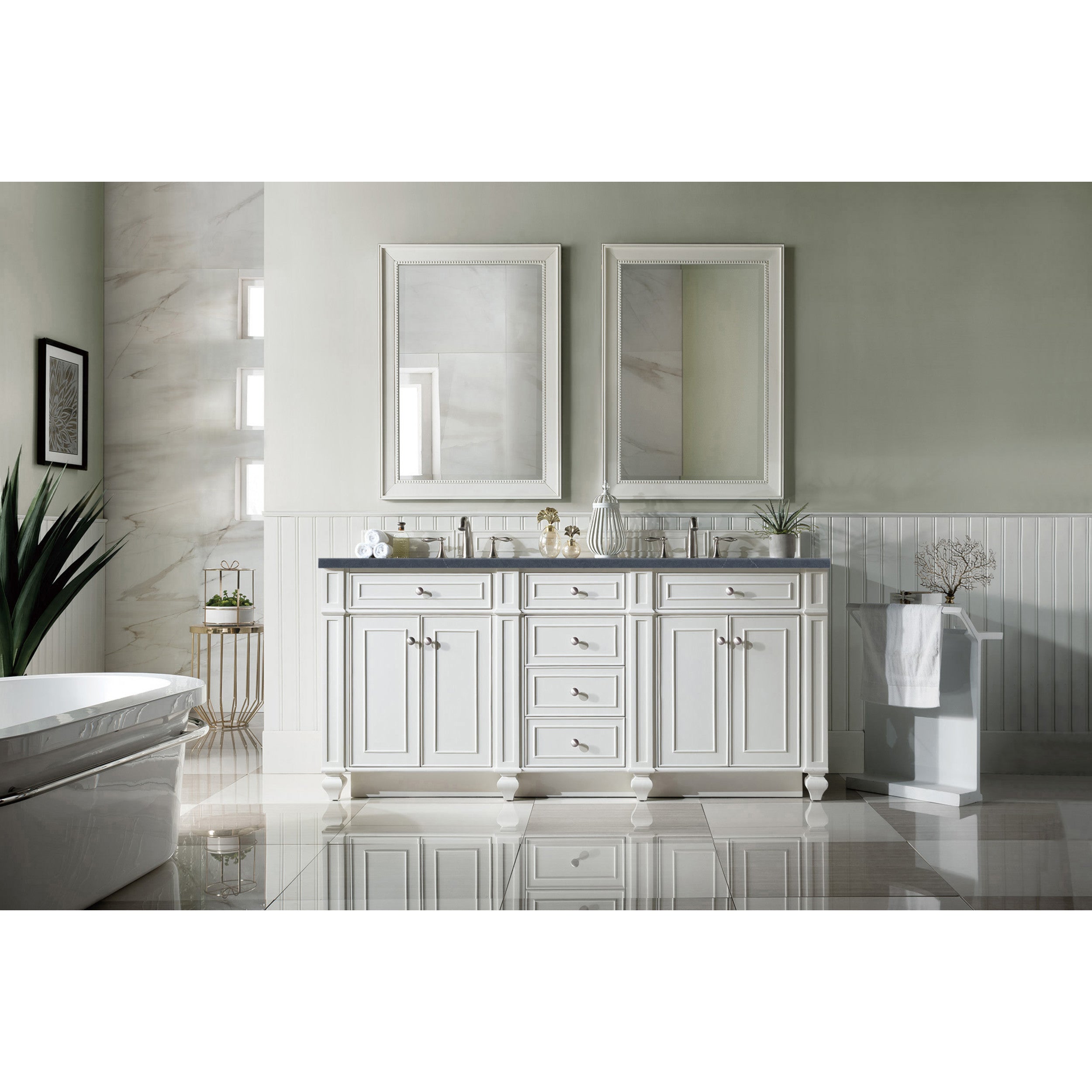 Bright White / Charcoal Soapstone - 3 Faucet Holes