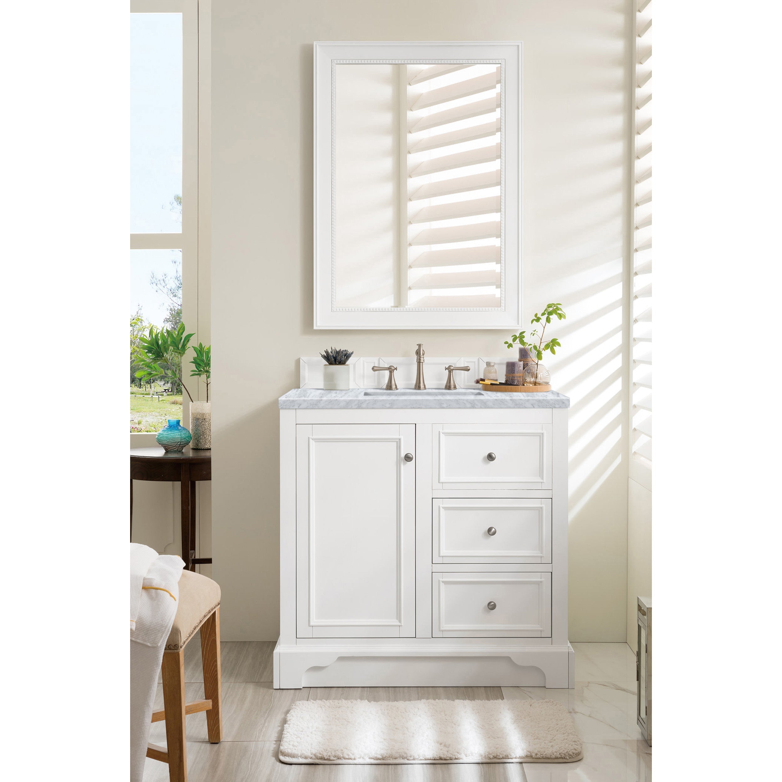 Bright White / Carrara White - 3 Faucet Holes