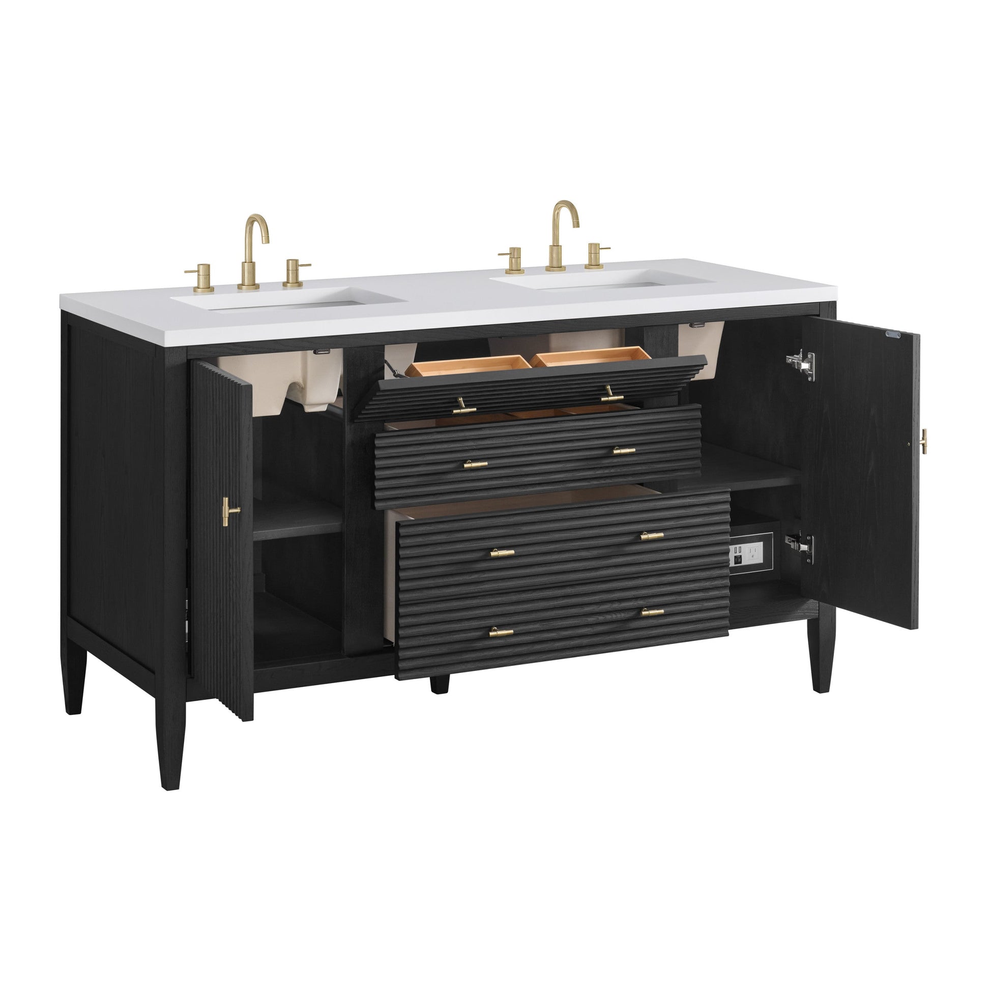 Carbon Oak / White Zeus - 3 Faucet Holes