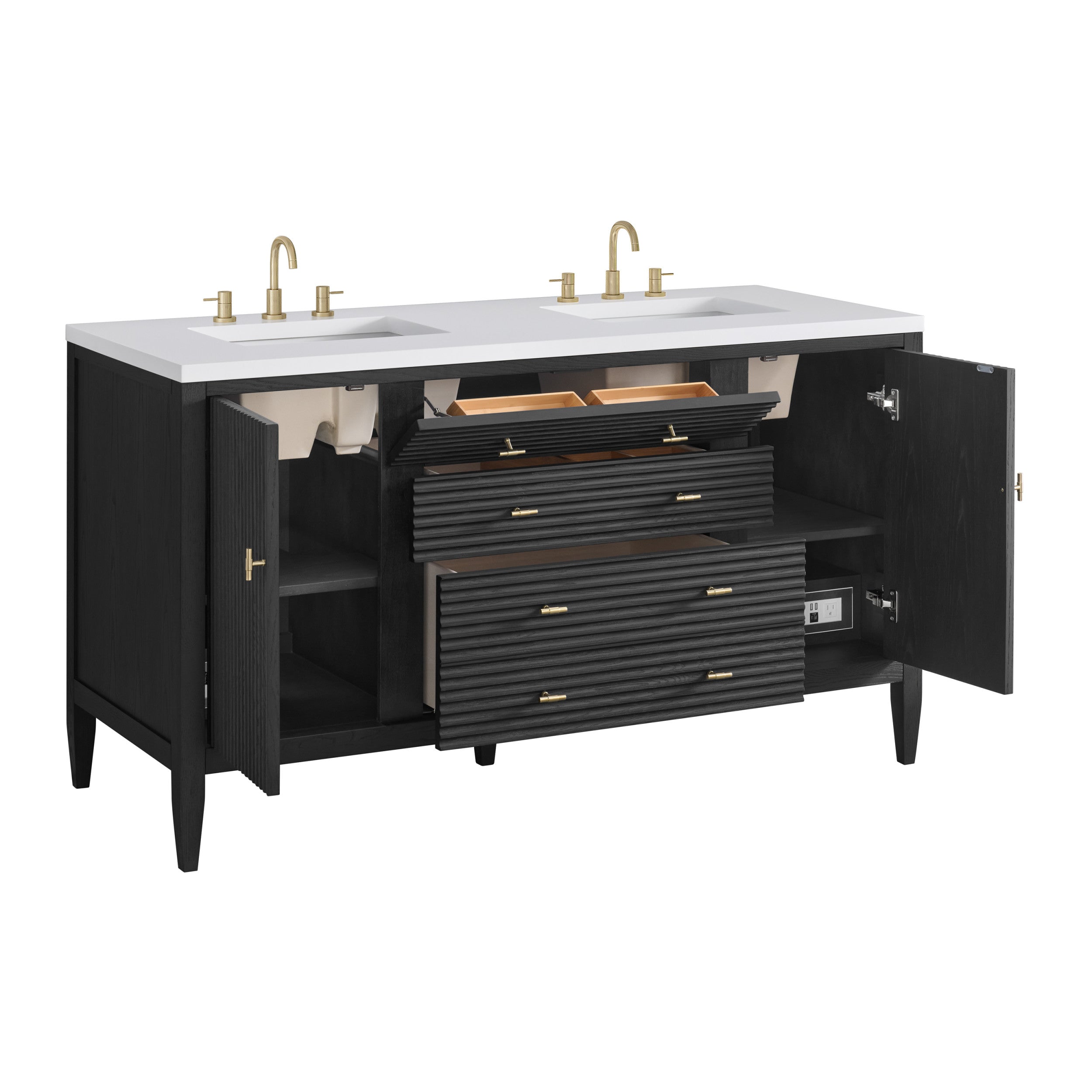 Carbon Oak / White Zeus - 3 Faucet Holes