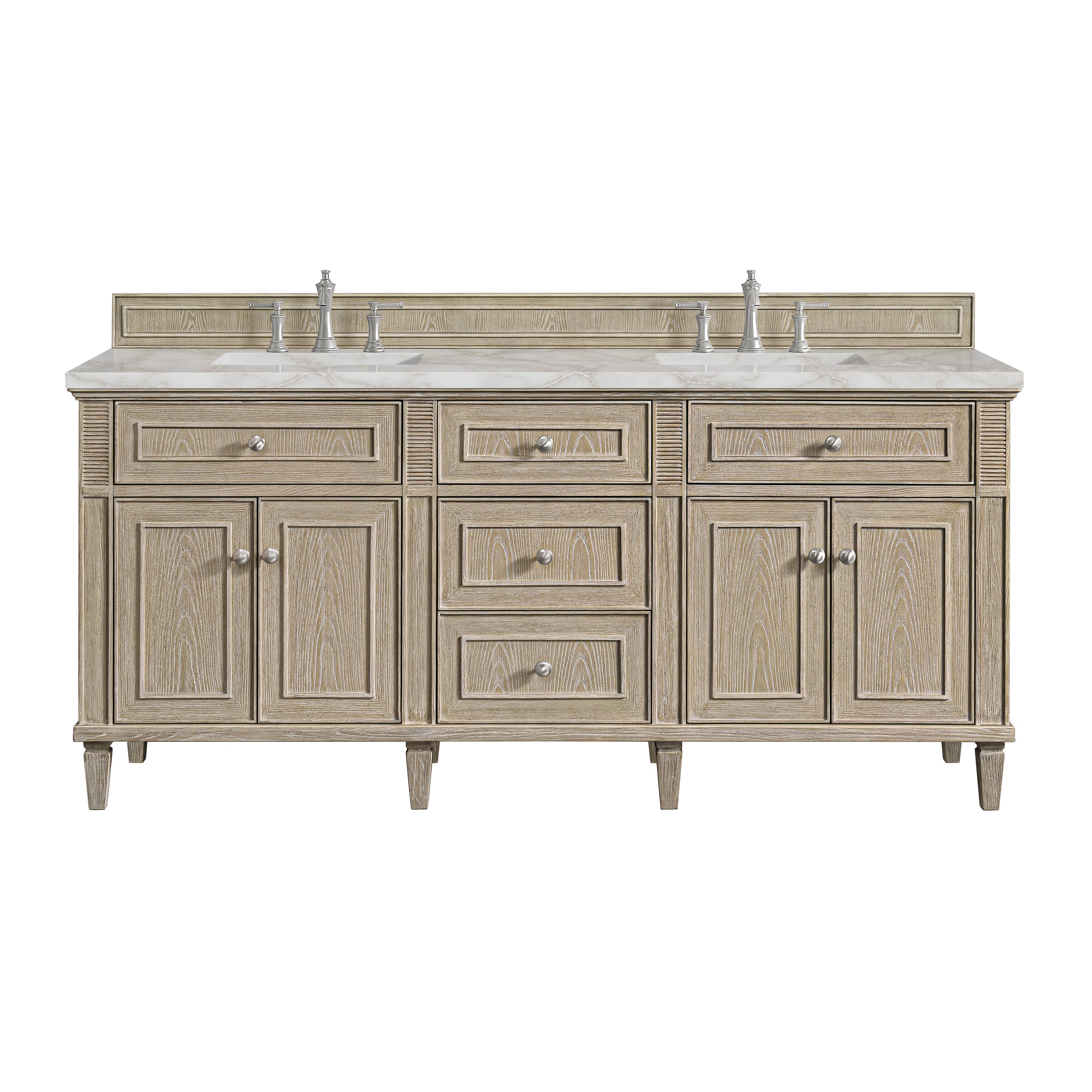 Whitewashed Oak / Victorian Silver - 3 Faucet Holes