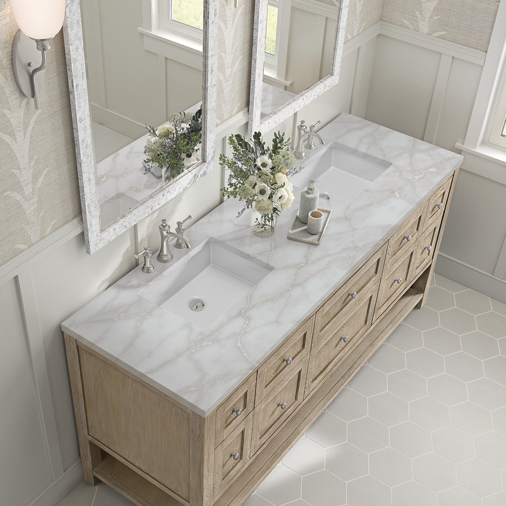 Whitewashed Oak / Victorian Silver - 3 Faucet Holes