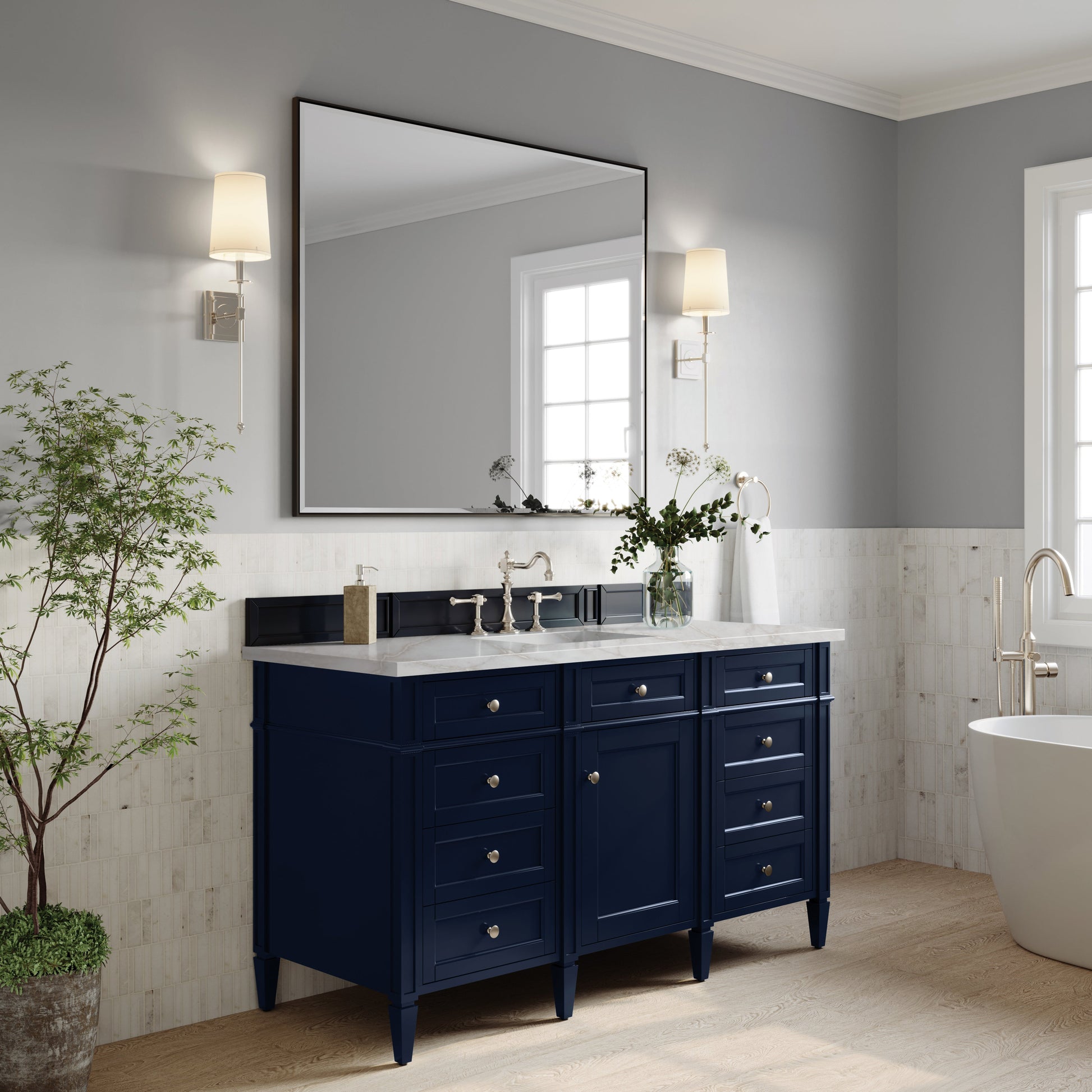 Victory Blue / Victorian Silver - 3 Faucet Holes