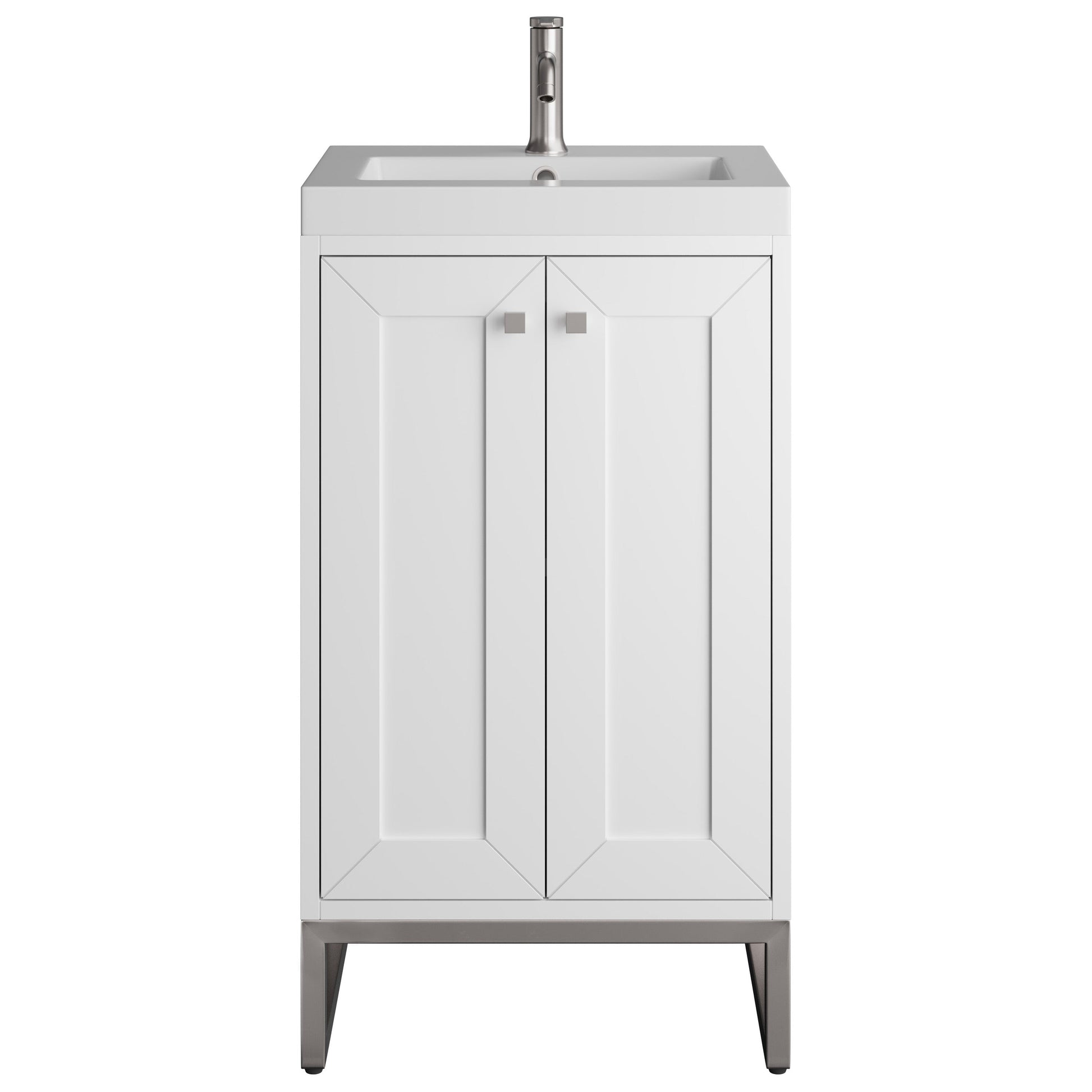 Glossy White / Brushed Nickel