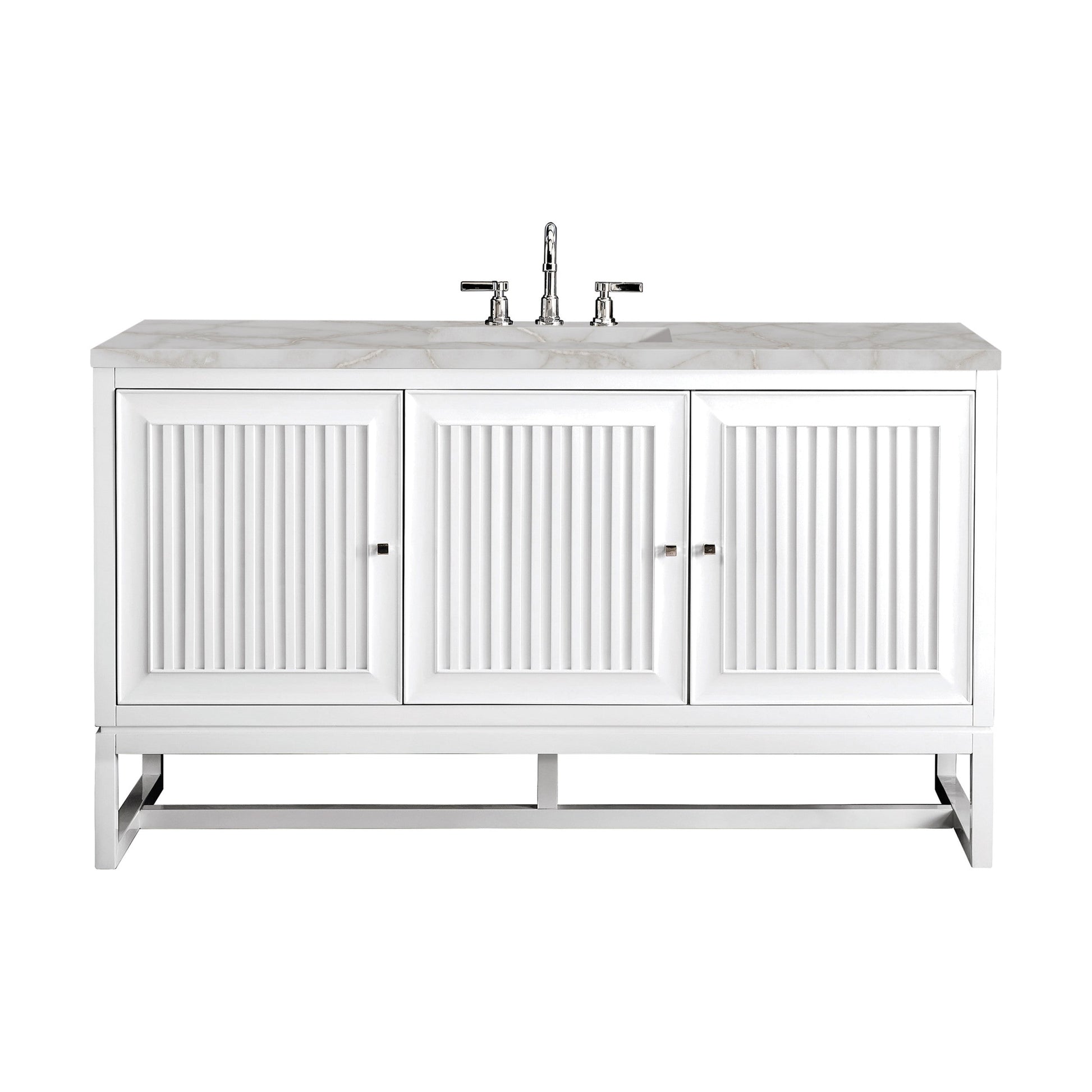 Glossy White / Victorian Silver - 3 Faucet Holes