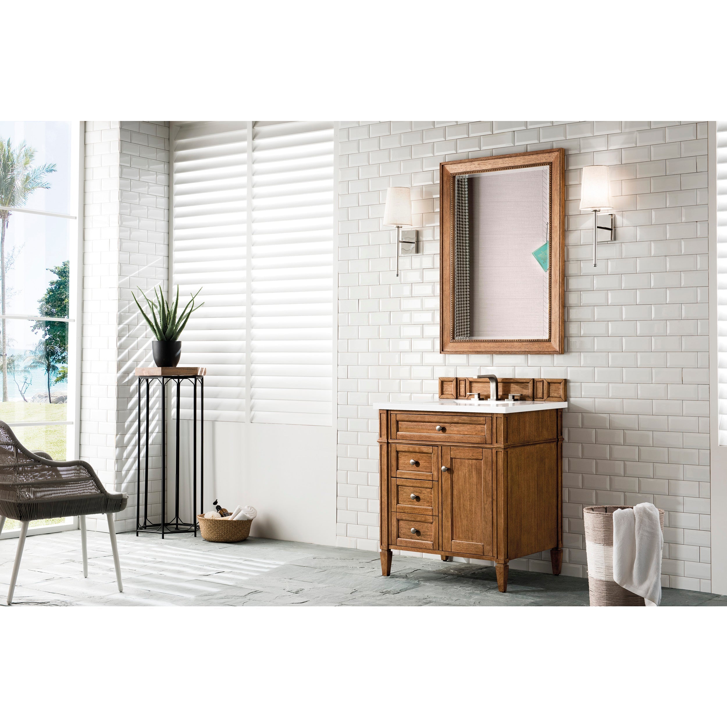 Saddle Brown / White Zeus - 3 Faucet Holes