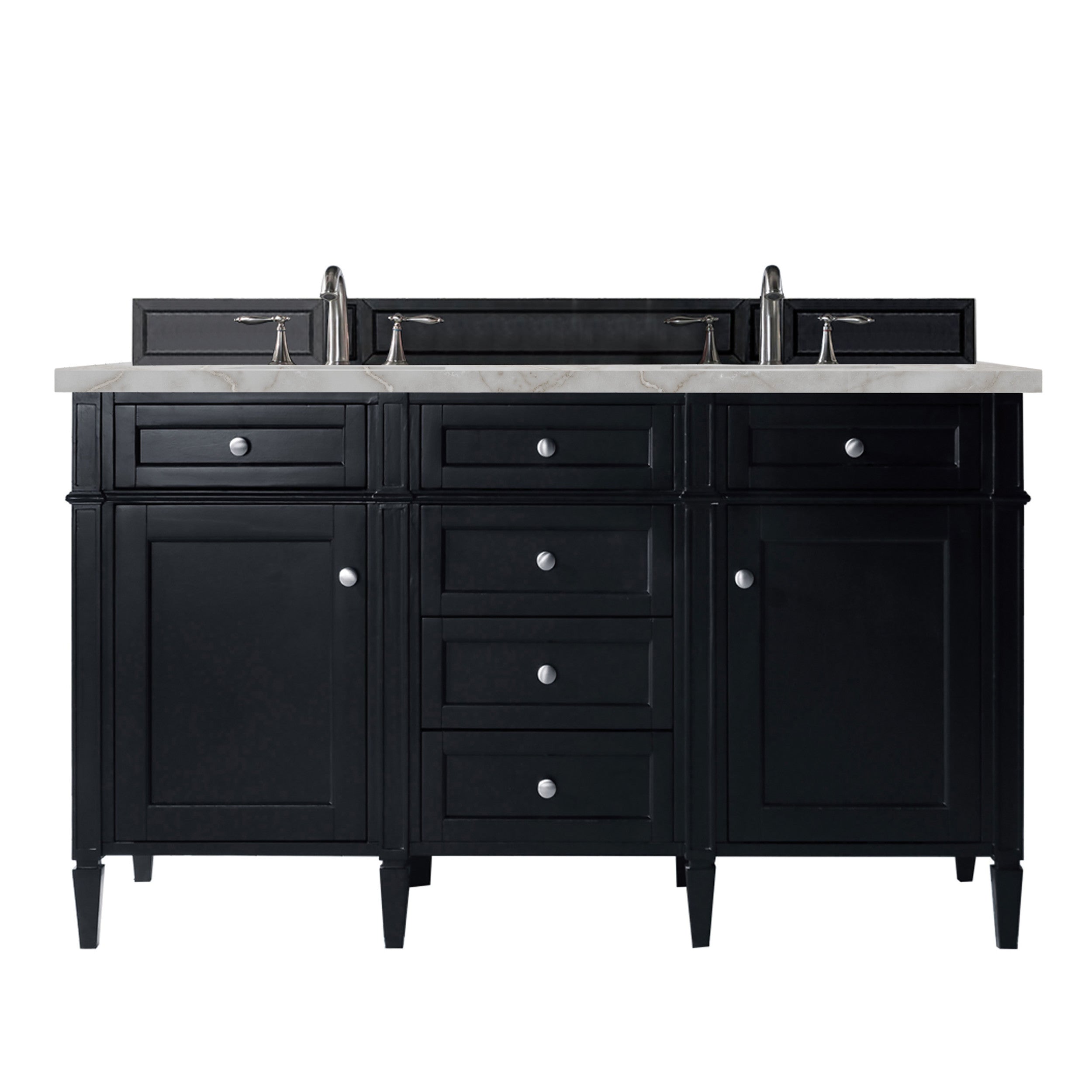 Black Onyx / Victorian Silver - 3 Faucet Holes
