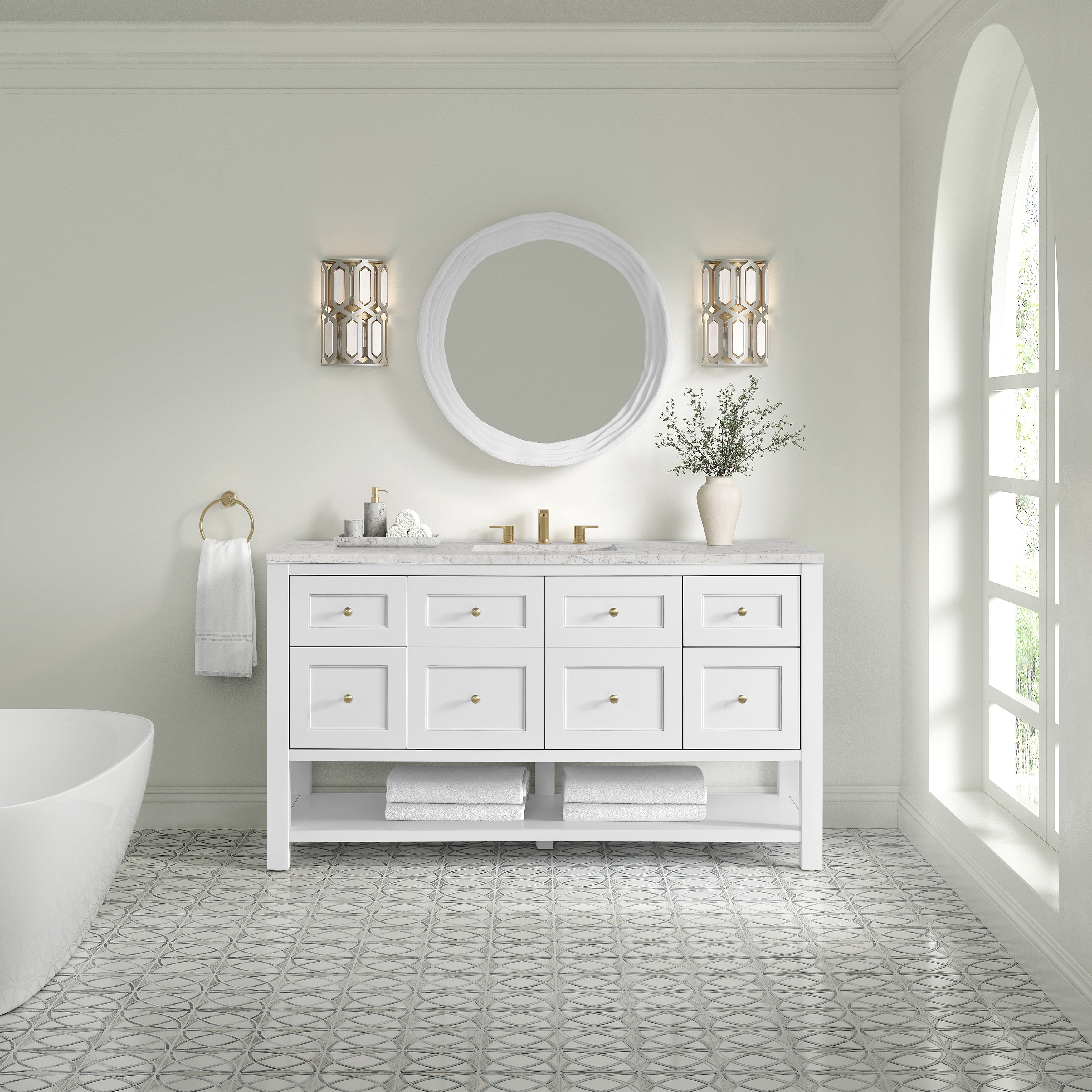 Bright White / Eternal Jasmine Pearl - 3 Faucet Holes