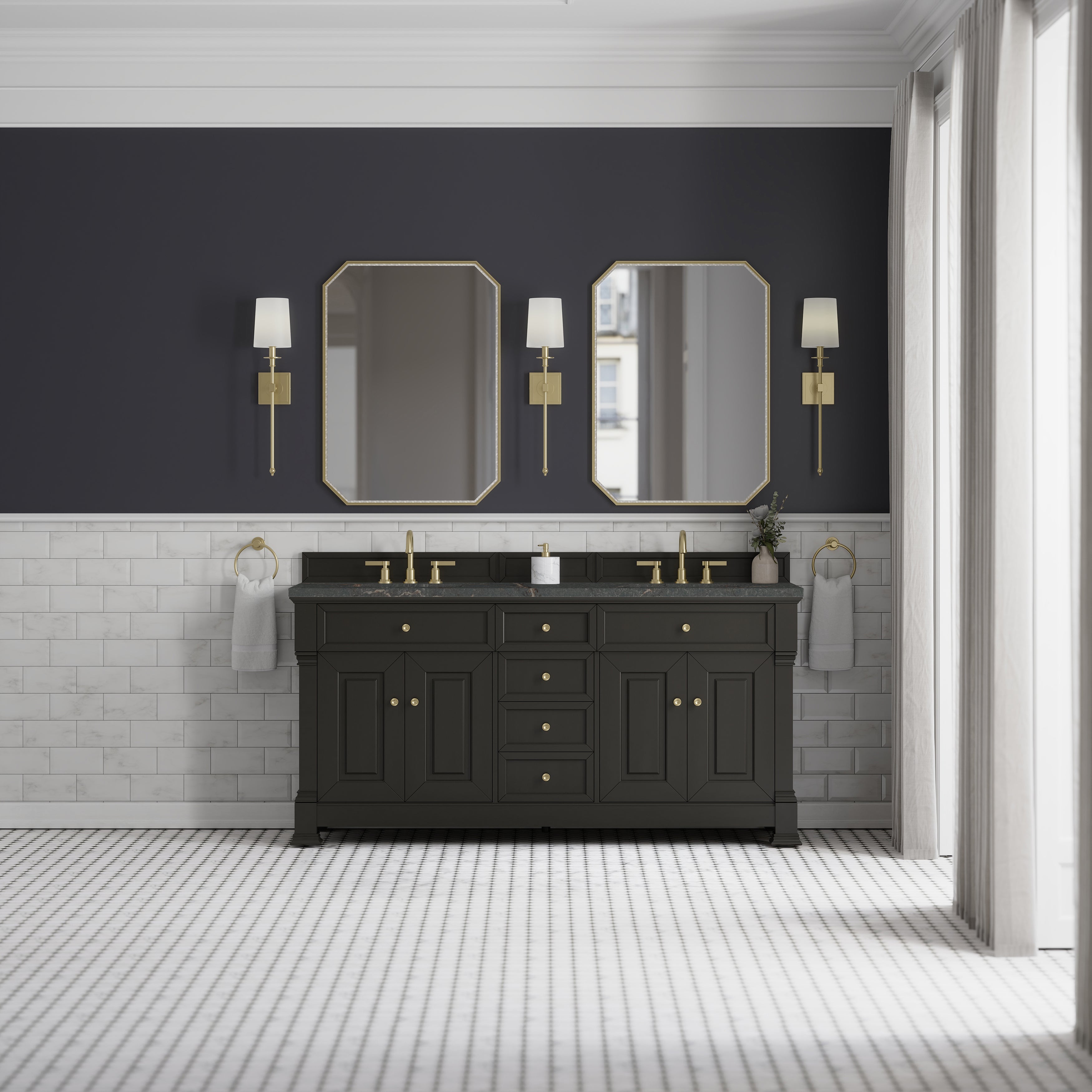 Black Onyx / Parisien Bleu - 3 Faucet Holes
