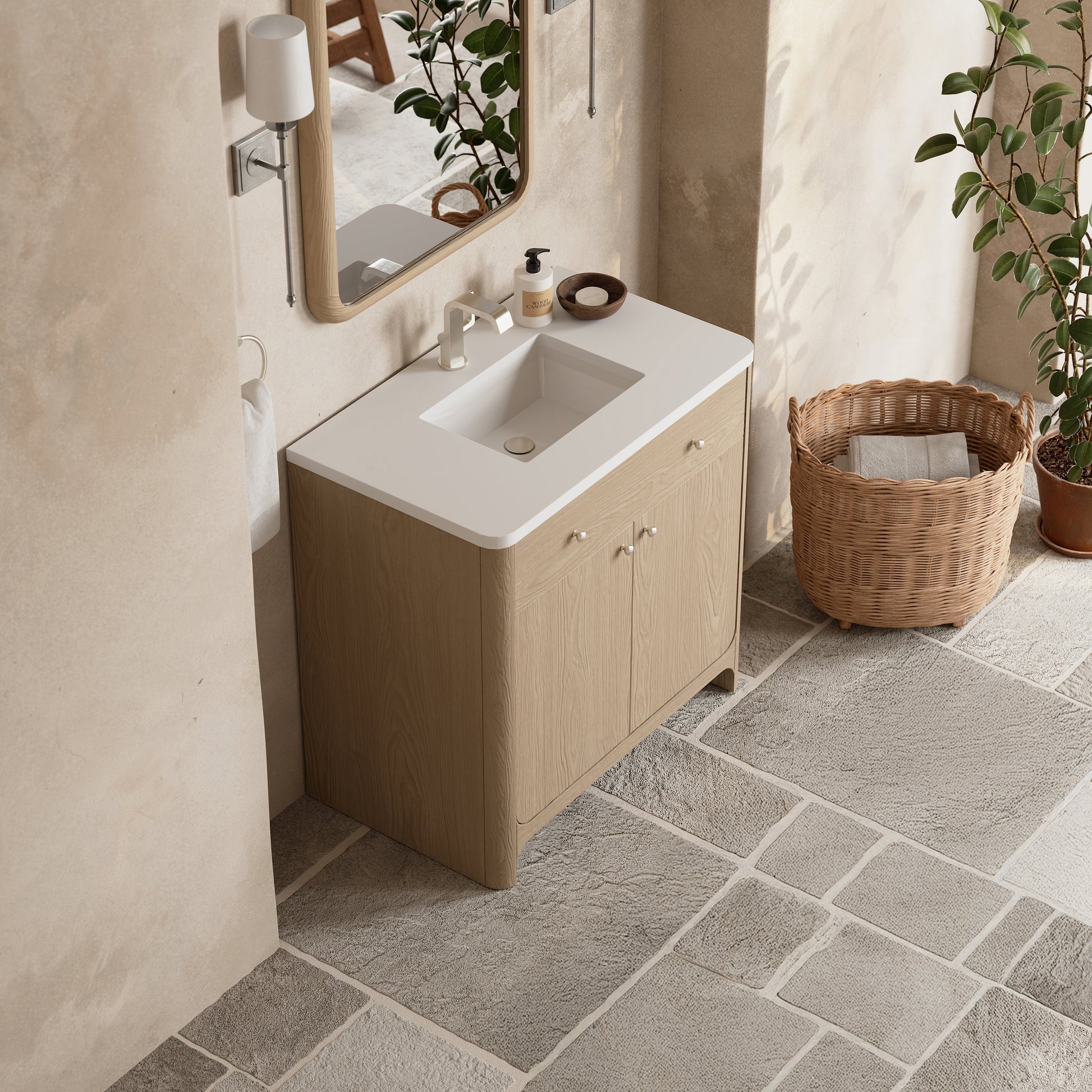 Coastal Driftwood / White Zeus - 1 Faucet Hole
