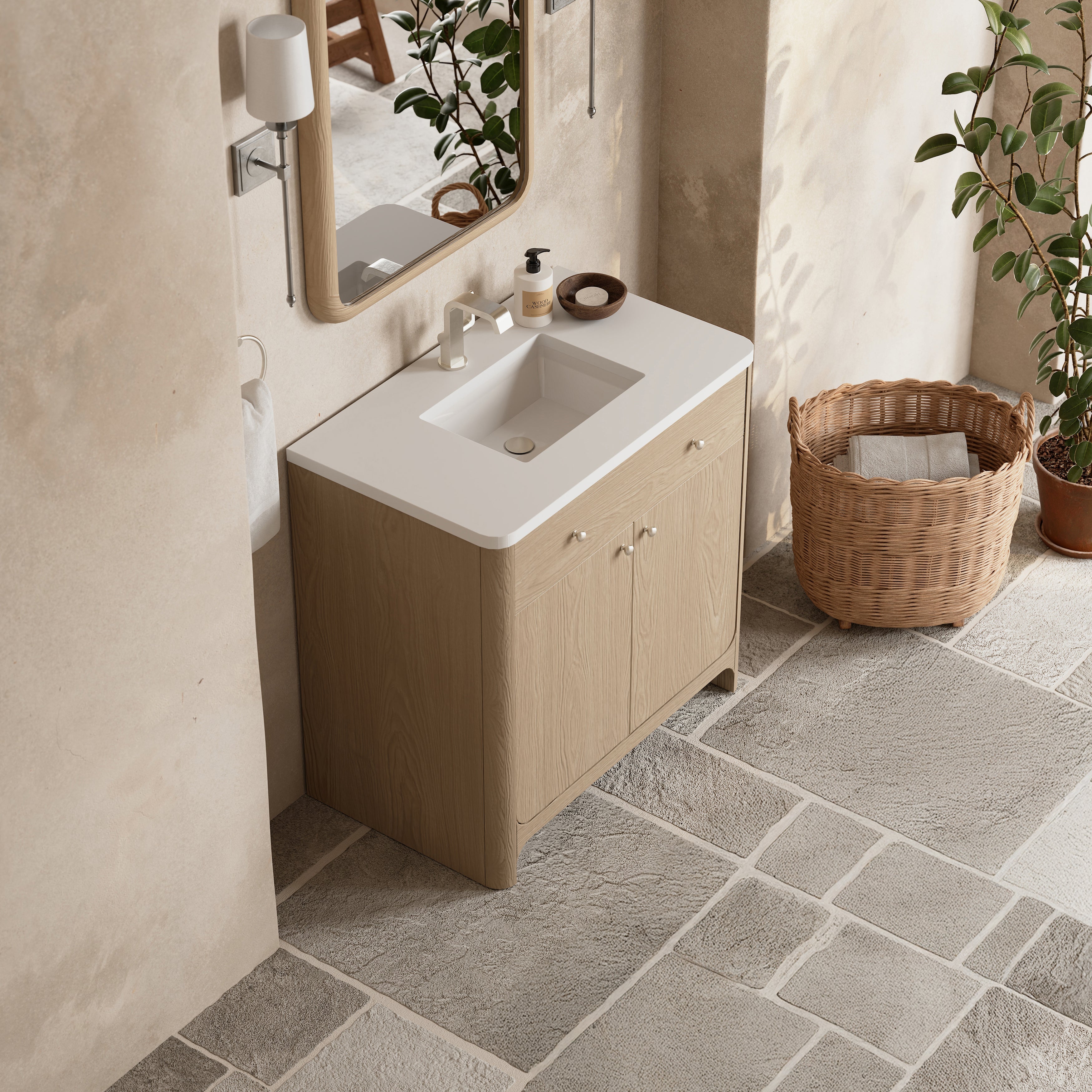 Coastal Driftwood / White Zeus - 1 Faucet Hole