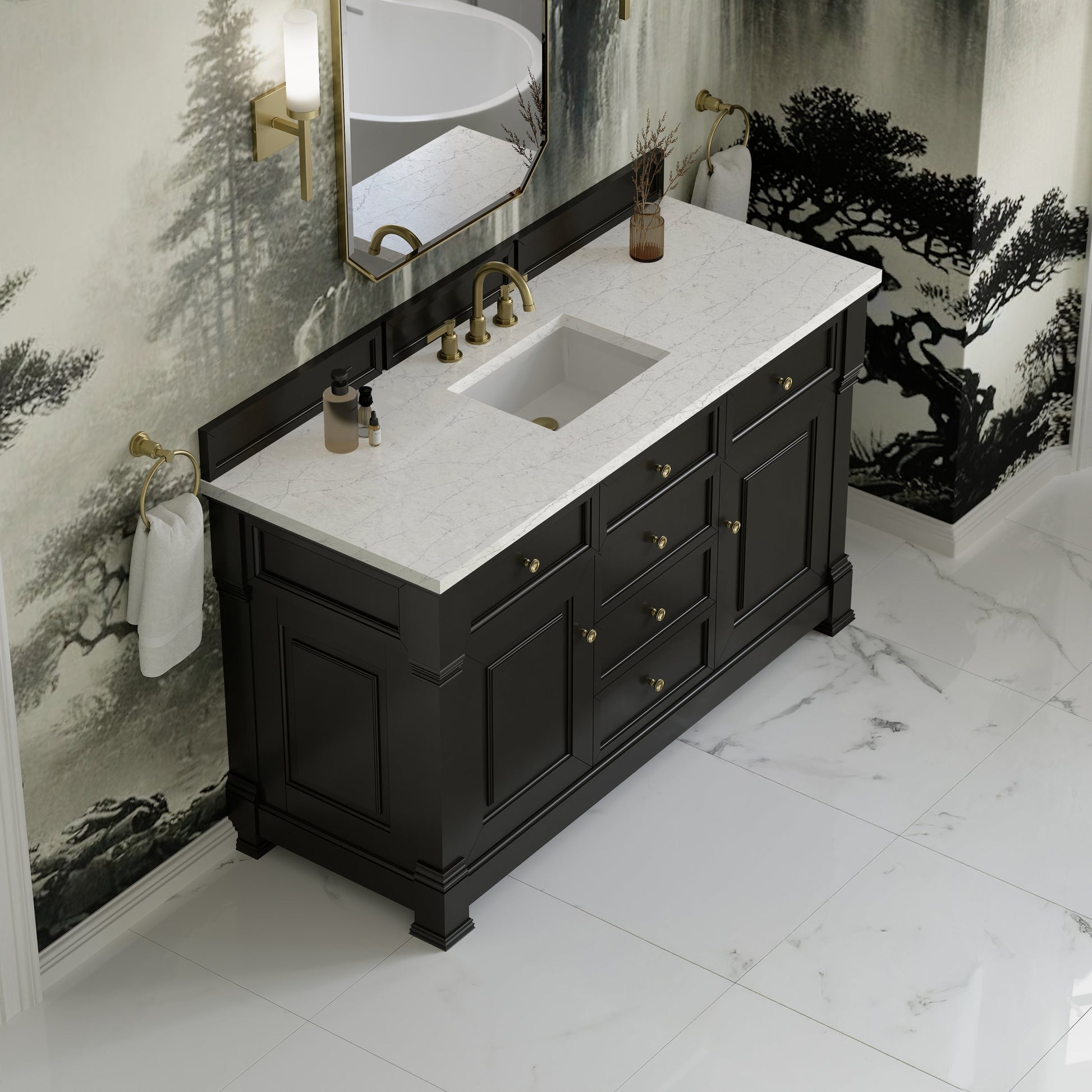 Black Onyx / Eternal Jasmine Pearl - 3 Faucet Holes