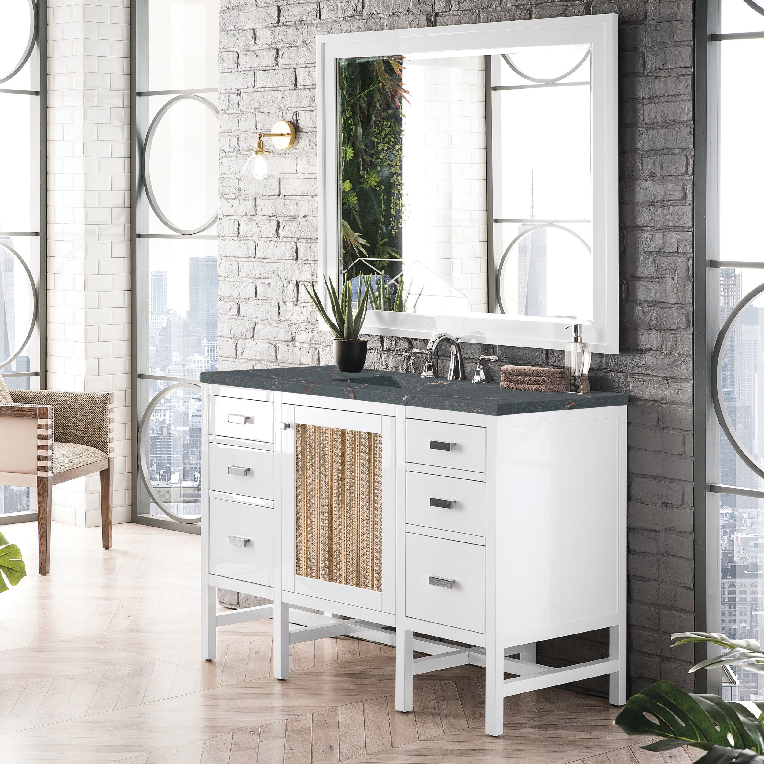 Glossy White / Parisien Bleu - 3 Faucet Holes