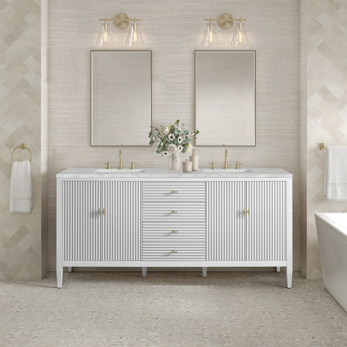Bright White / Victorian Silver - 3 Faucet Holes