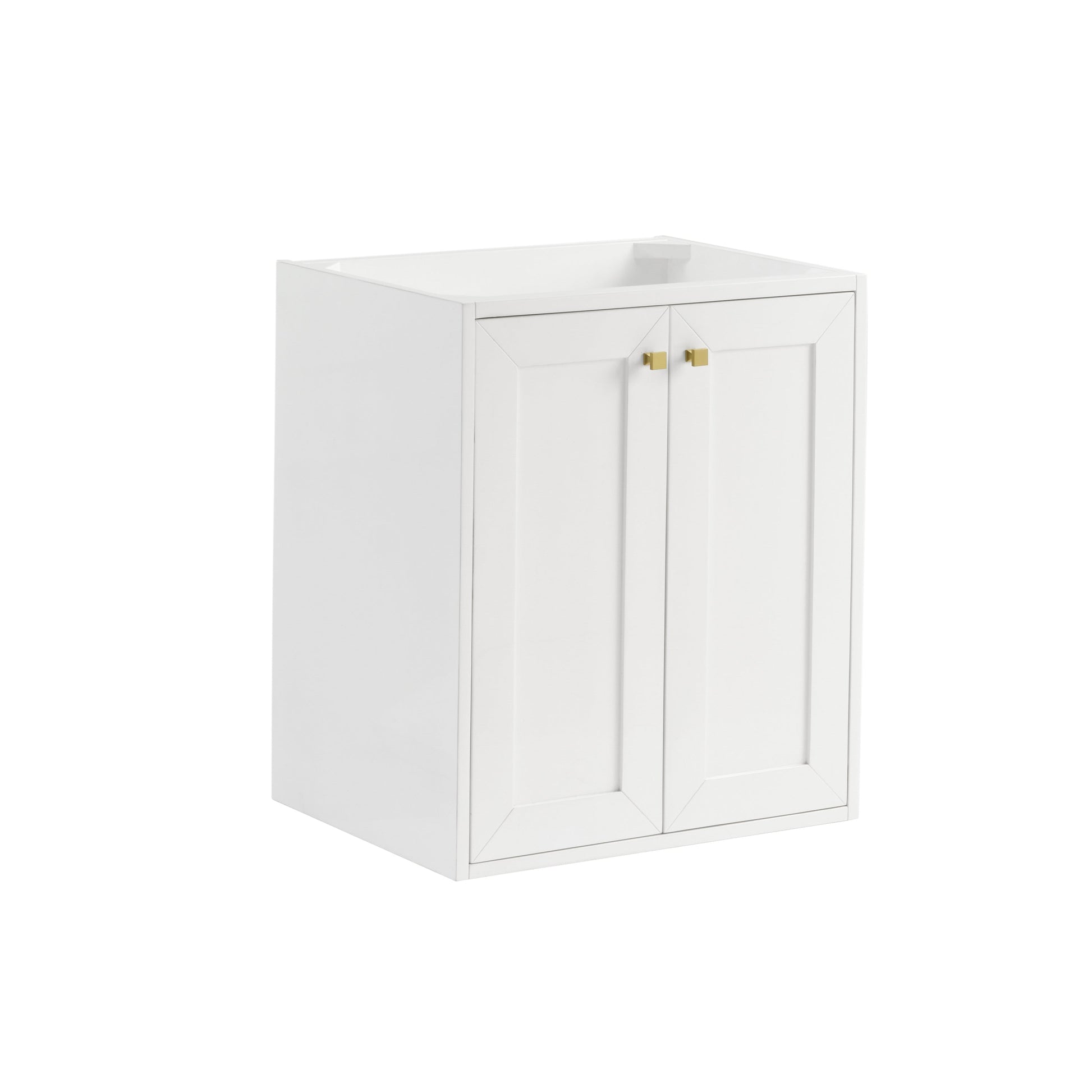 Glossy White / Champagne Brass