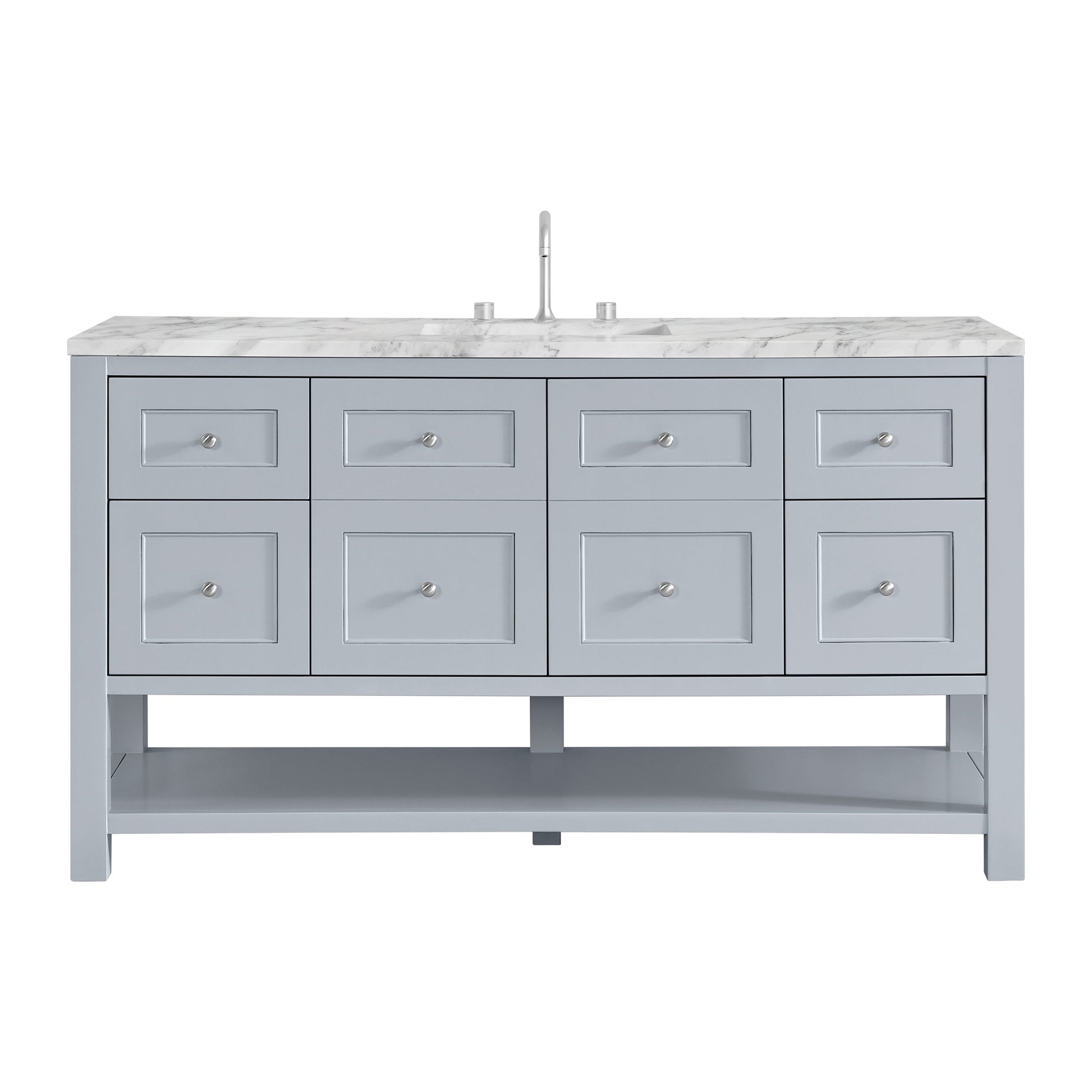 Serenity Blue / Carrara White - 3 Faucet Holes