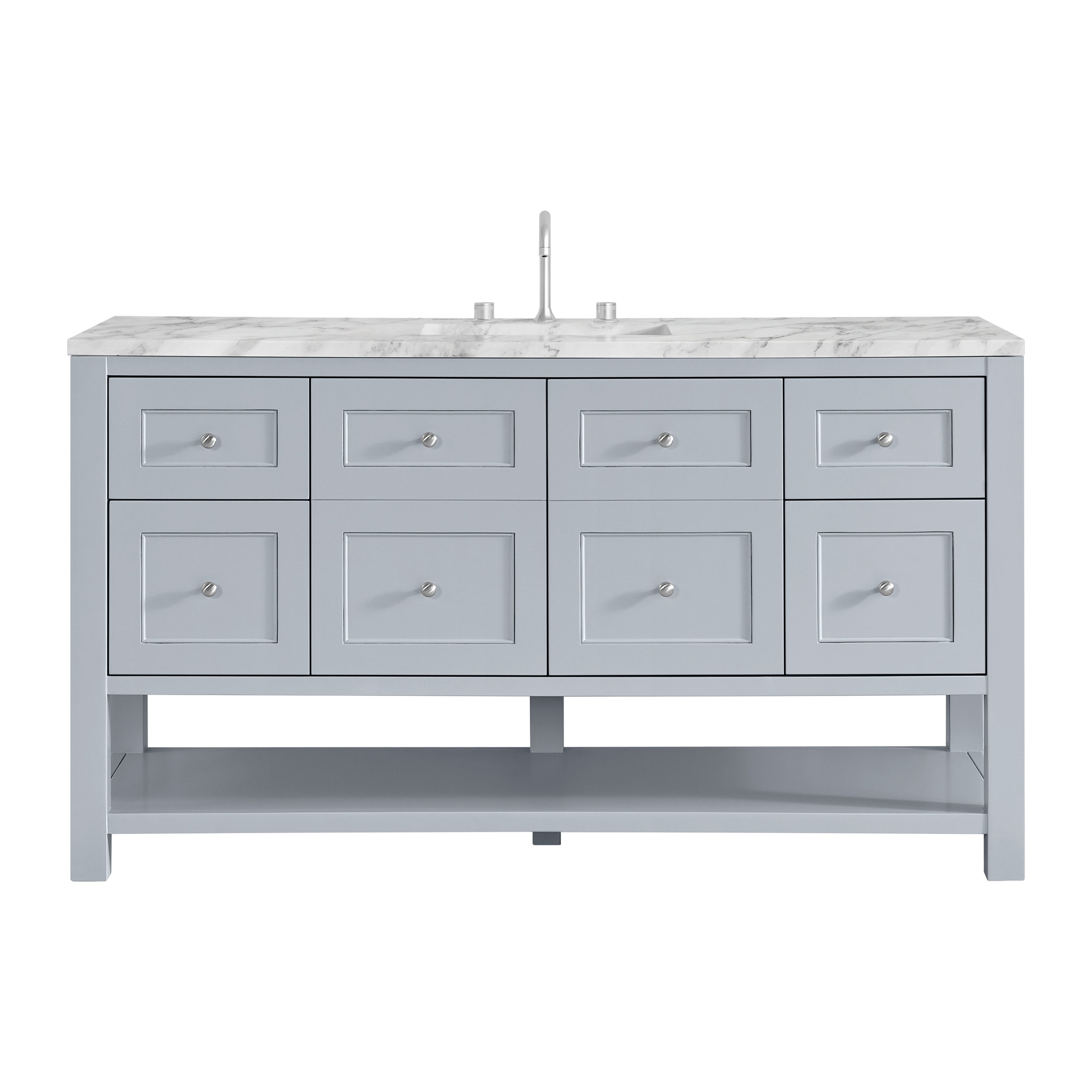 Serenity Blue / Carrara White - 3 Faucet Holes
